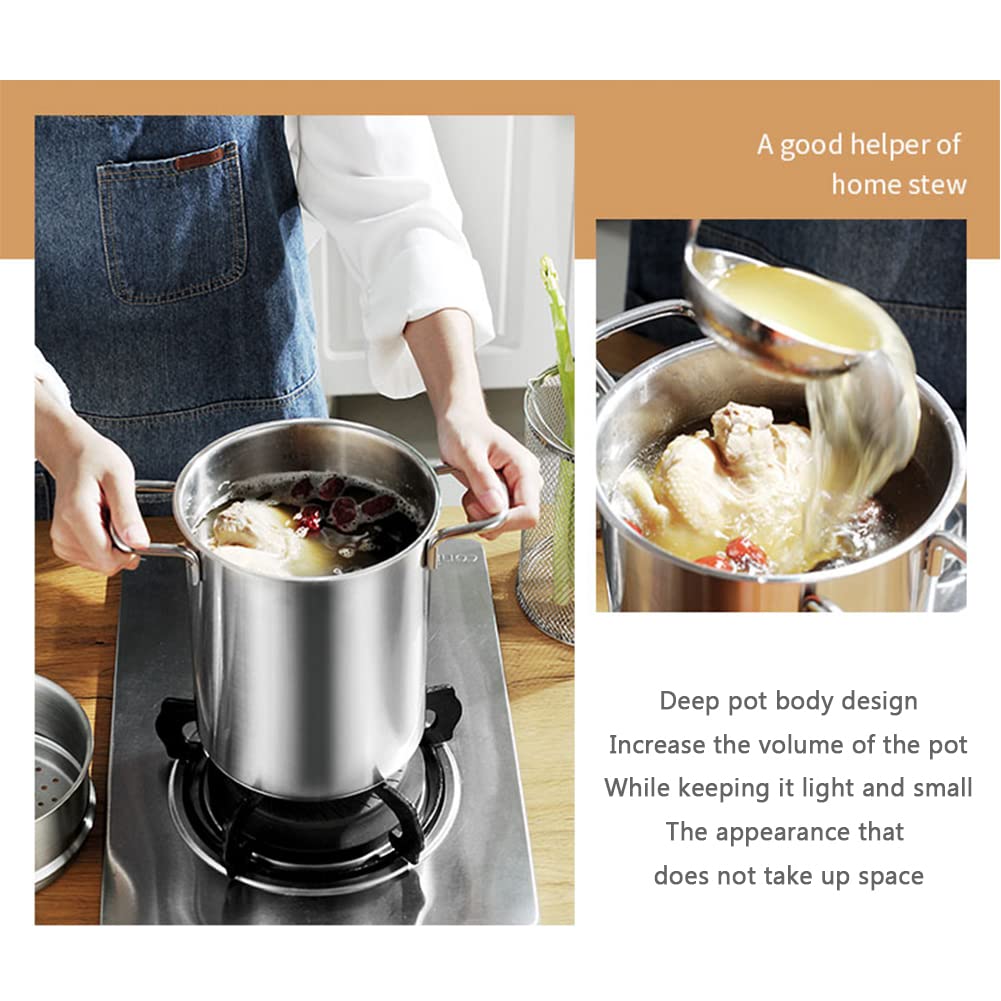 Premium Stainless Steel Asparagus Cooking Pot with Removable Basket Lid - 3.5L/4L Multi-Purpose Soup Pot, Deep Fryer & Pasta Corn Boiler for Home Kitchen | Perfect for Stovetop Cooking, Frying, and Boiling Vegetables