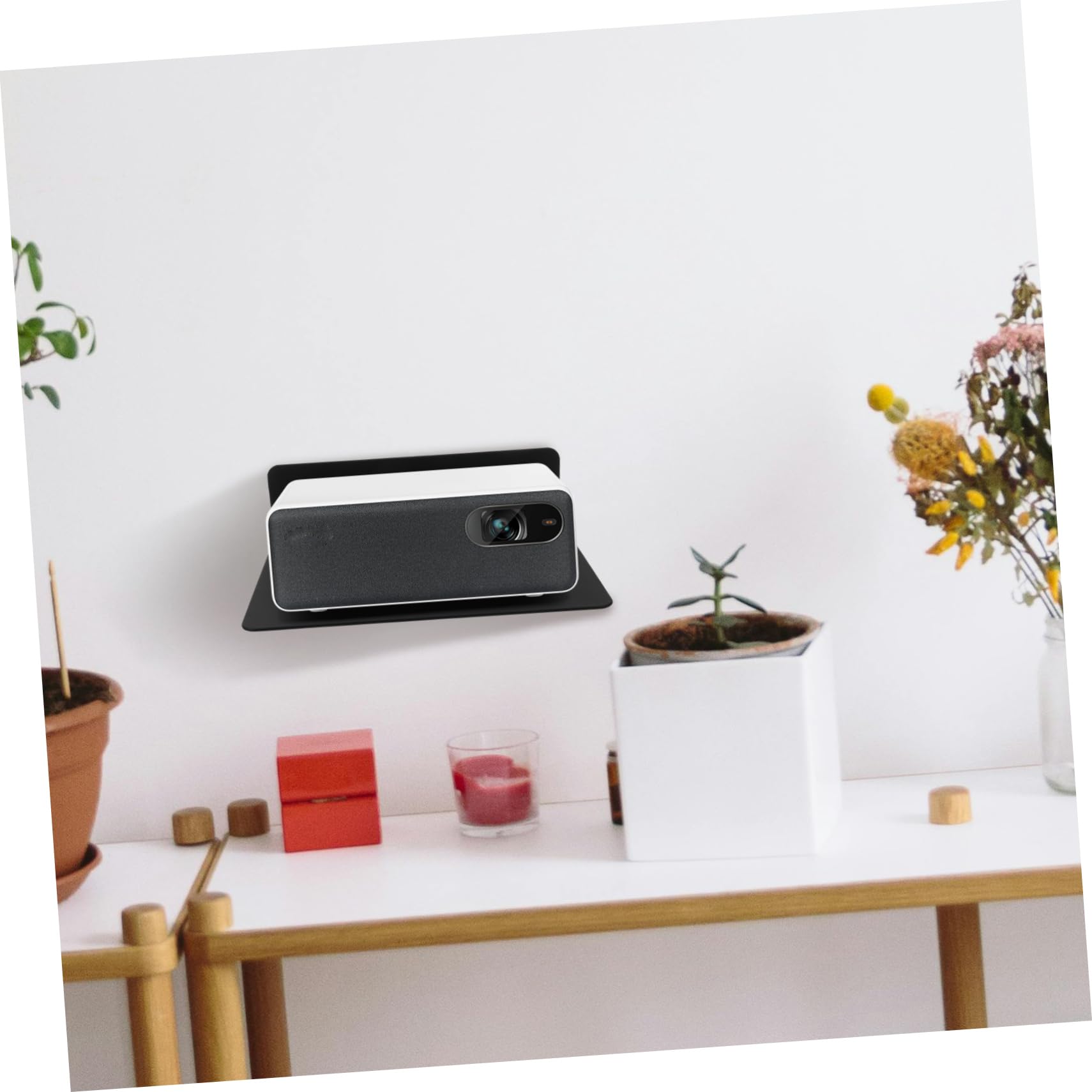 Wall-Mounted Projector Bracket & Router Shelf for Living Room