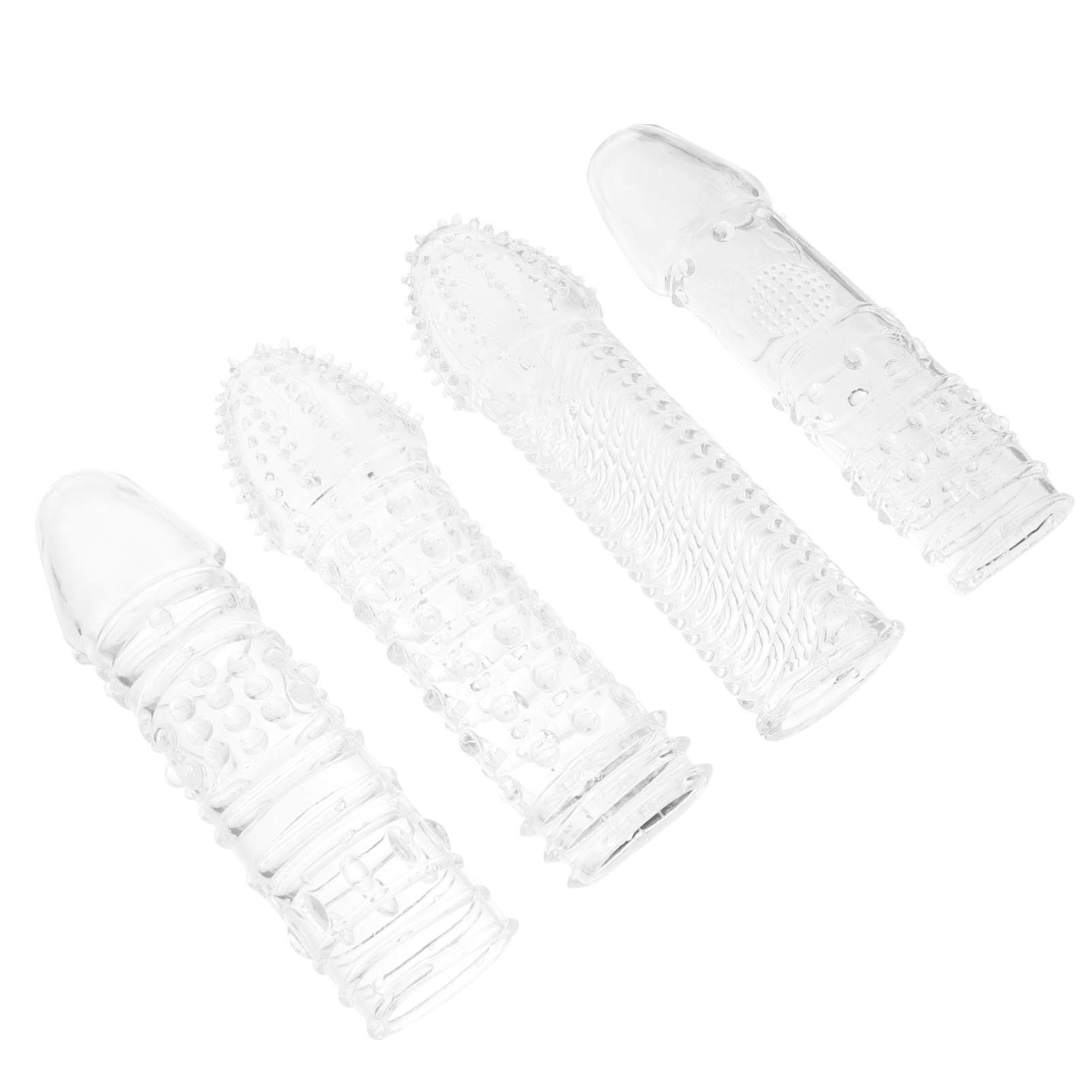 EXCEART 4-Pack Silicone Penis Sleeve Extender - Pleasure Enhancement Toy for Men & Couples - Realistic Cock Cover for Intimate Foreplay & Extended Pleasure - Perfect for Spicing Up Relationships & Adult Playtime