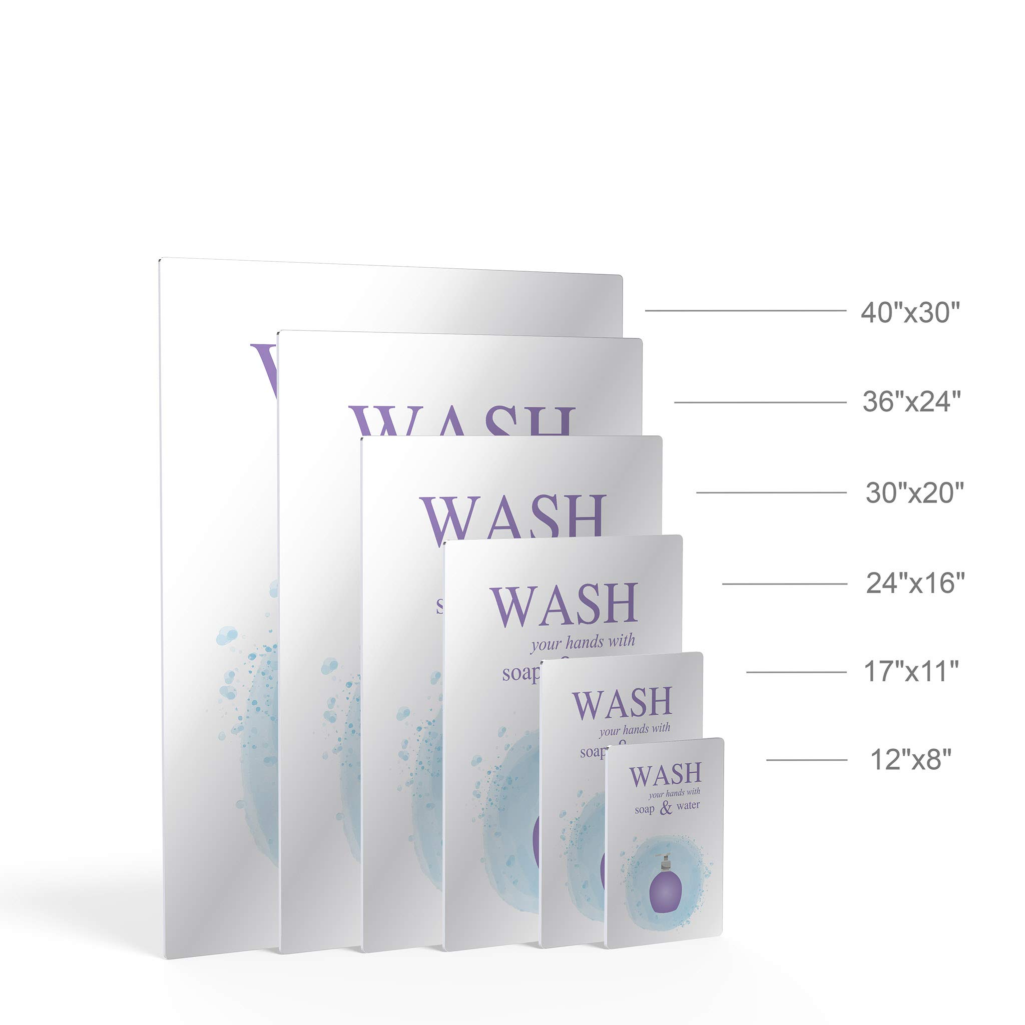Funny Bathroom Sign - Wash Your Hands with Soap & Water Metal Print | Kids Bathroom Wall Decor, Nursery Wall Art, Ready to Hang Home Decoration (40x30 inches) | Perfect for Bathrooms, Kids Rooms & Home Decor | Made in USA
