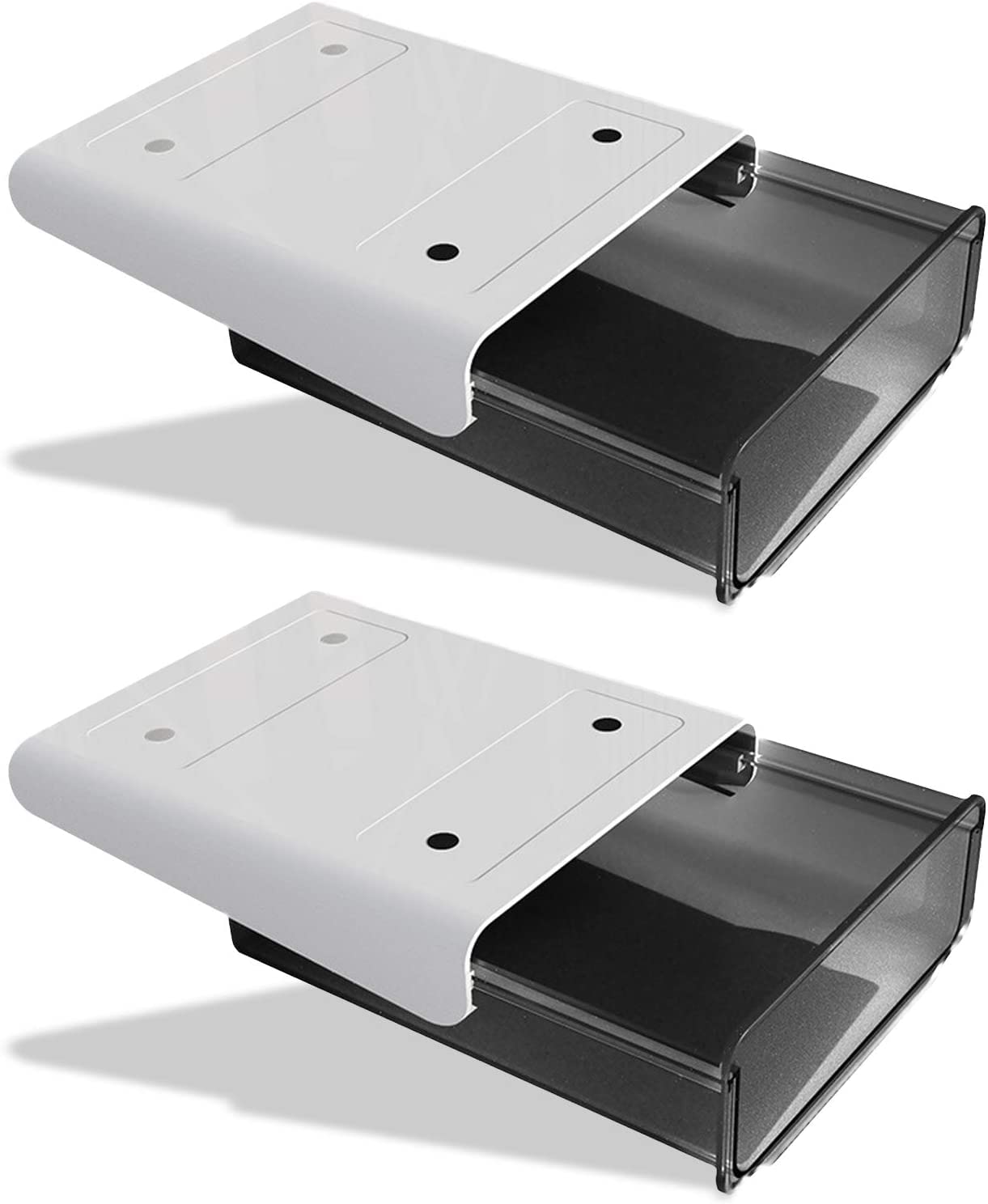 Under Desk Drawer Organizer 2-Pack - Self-Adhesive Slide-Out Storage Drawer for Office & Home - Perfect for Organizing Stationery, Office Supplies & Closet Items - Space-Saving Hidden Mount Solution for Desks, Workstations & Home Offices