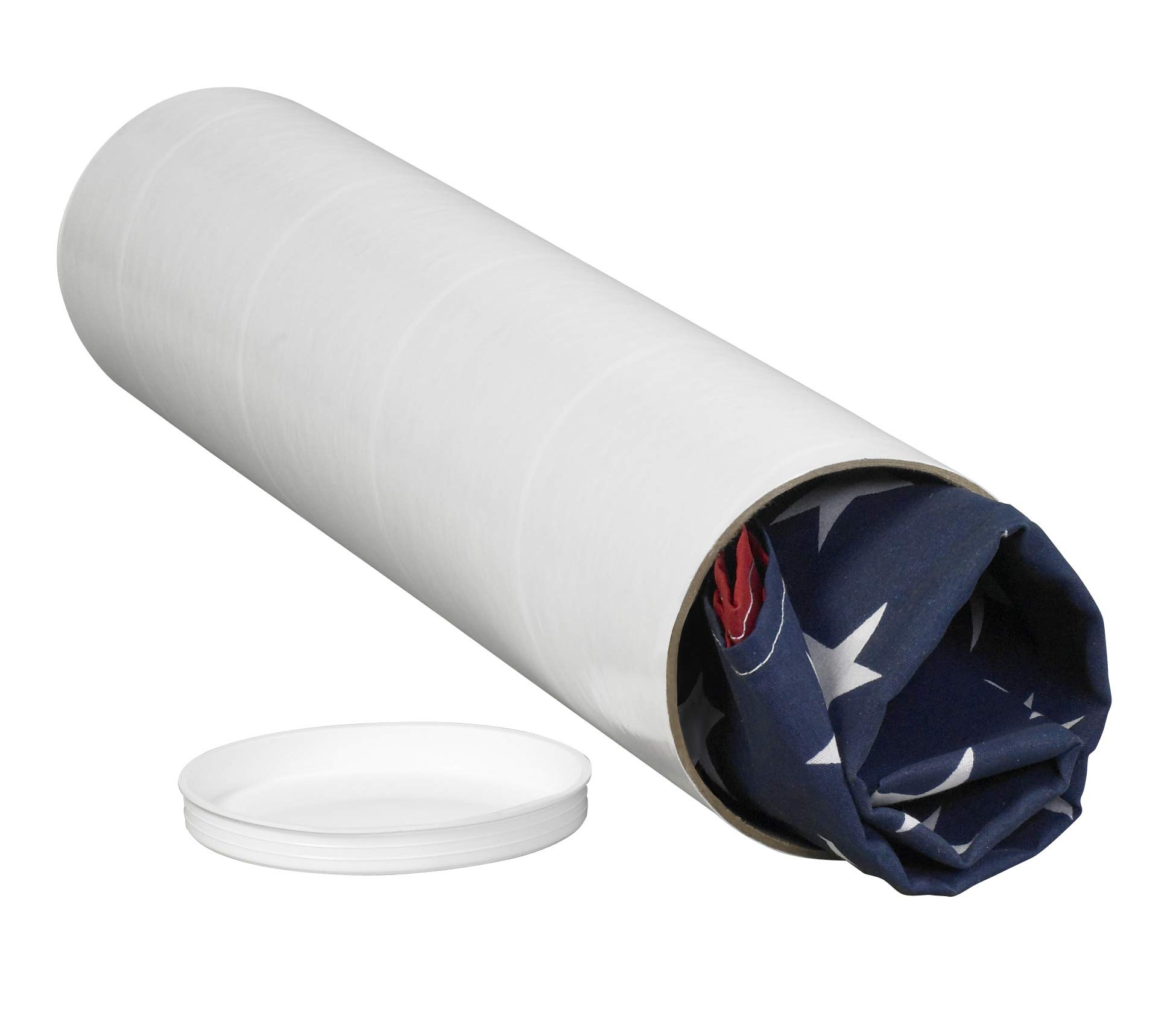 Tape Logic TLP4030W White Mailing Tubes with Caps - 4