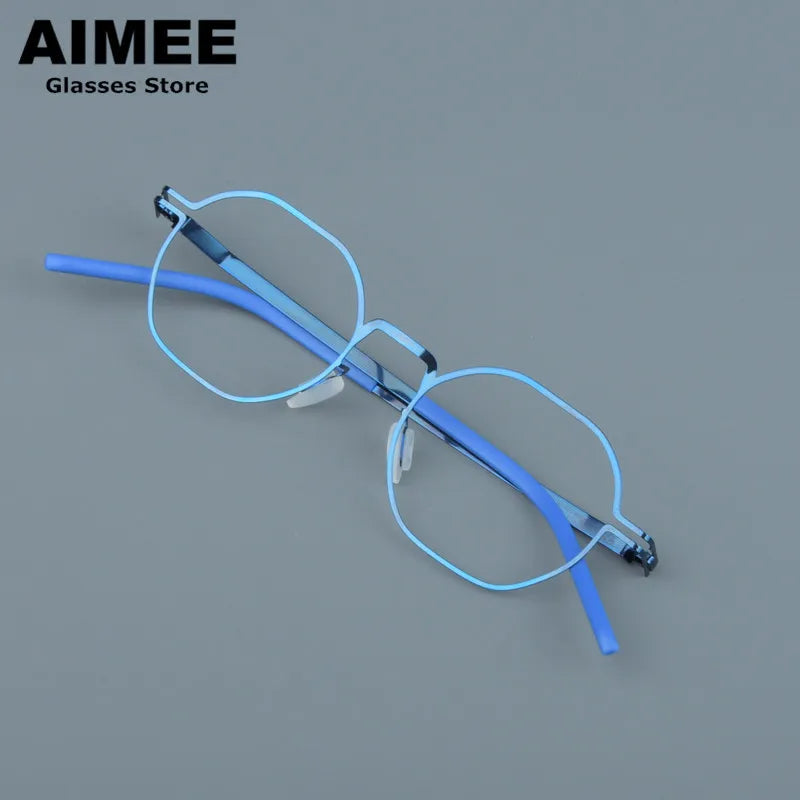 Aimee Women's Full Rim Polygon Oval Screwless Steel Eyeglasses Frame 13546 - Trendy Geometric Glasses for Work, Reading & Fashion Accessories