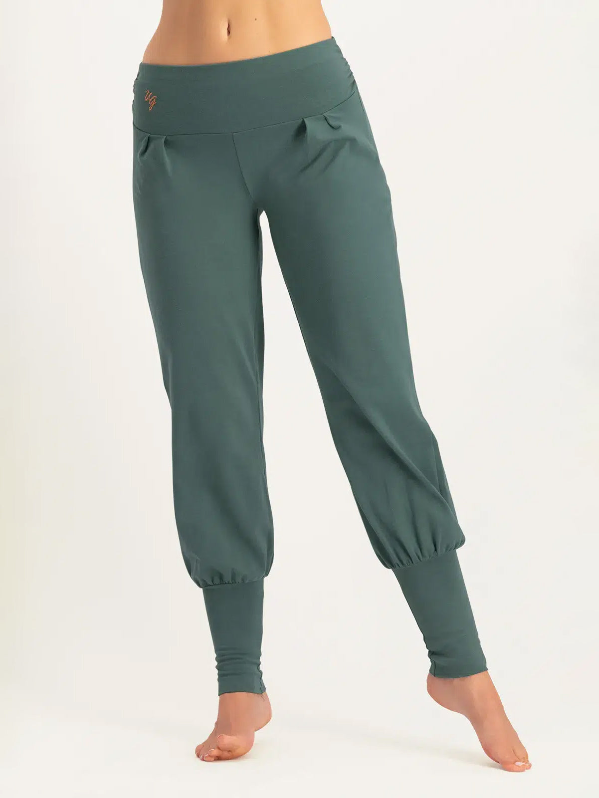Urban Goddess Dakini Yoga Pants for Women - High Waisted Stretchy Workout Leggings - Forest Green for Yoga, Gym & Running