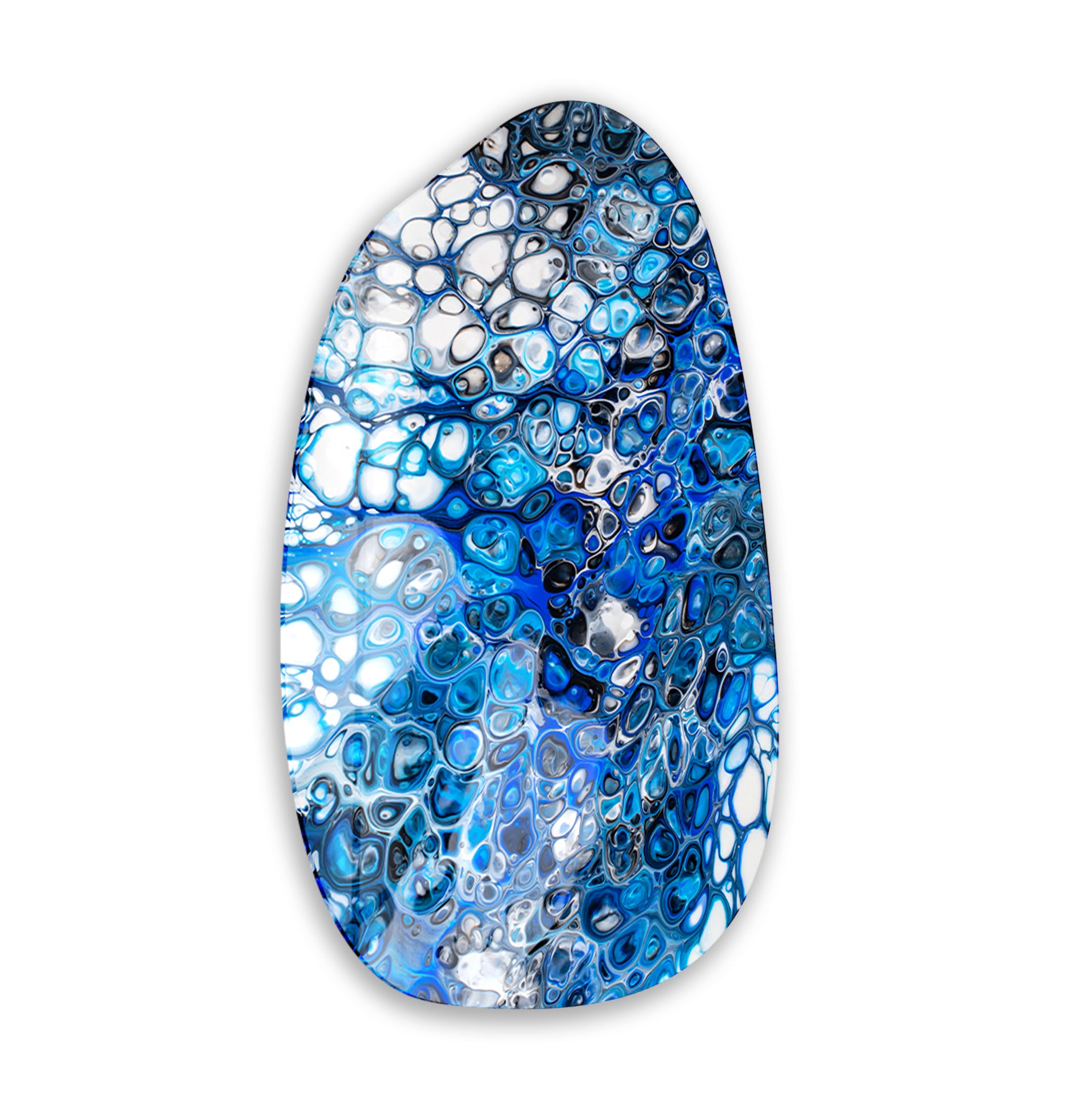 Blue Abstract Glass Wall Art - Modern Home Decor for Living Room, Bedroom & Office - Handmade Aesthetic Glass Artwork