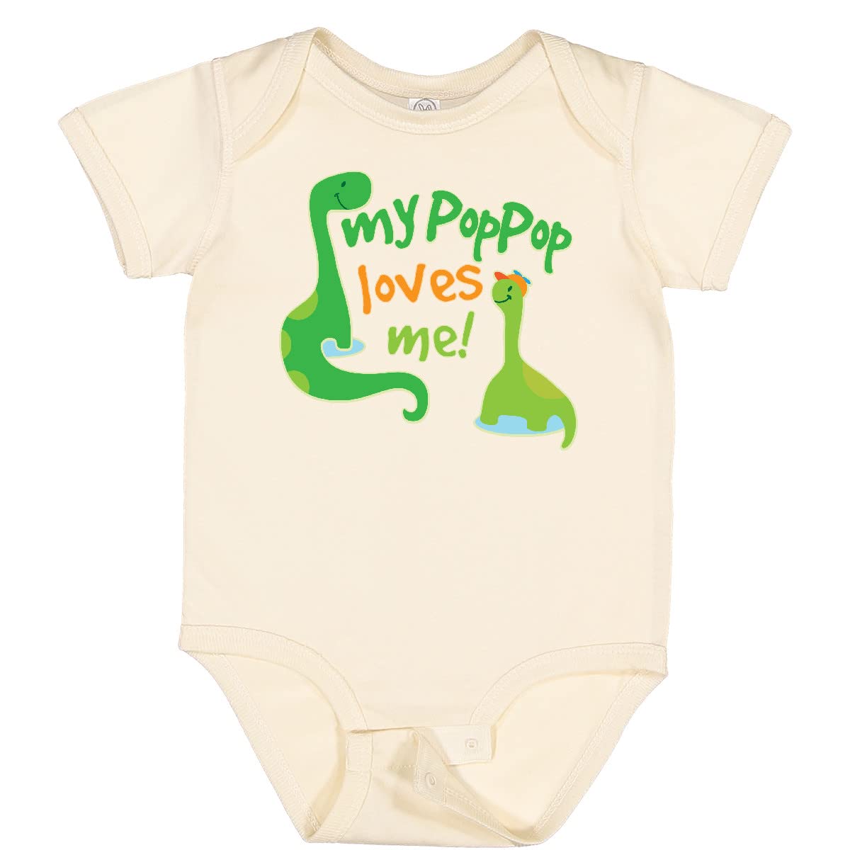 Inktastic My Poppop Loves Me Dinosaur Baby Bodysuit - Cute Dinosaur Graphic Onesie for Infants & Toddlers - Perfect for Playtime, Family Photos & Gifts