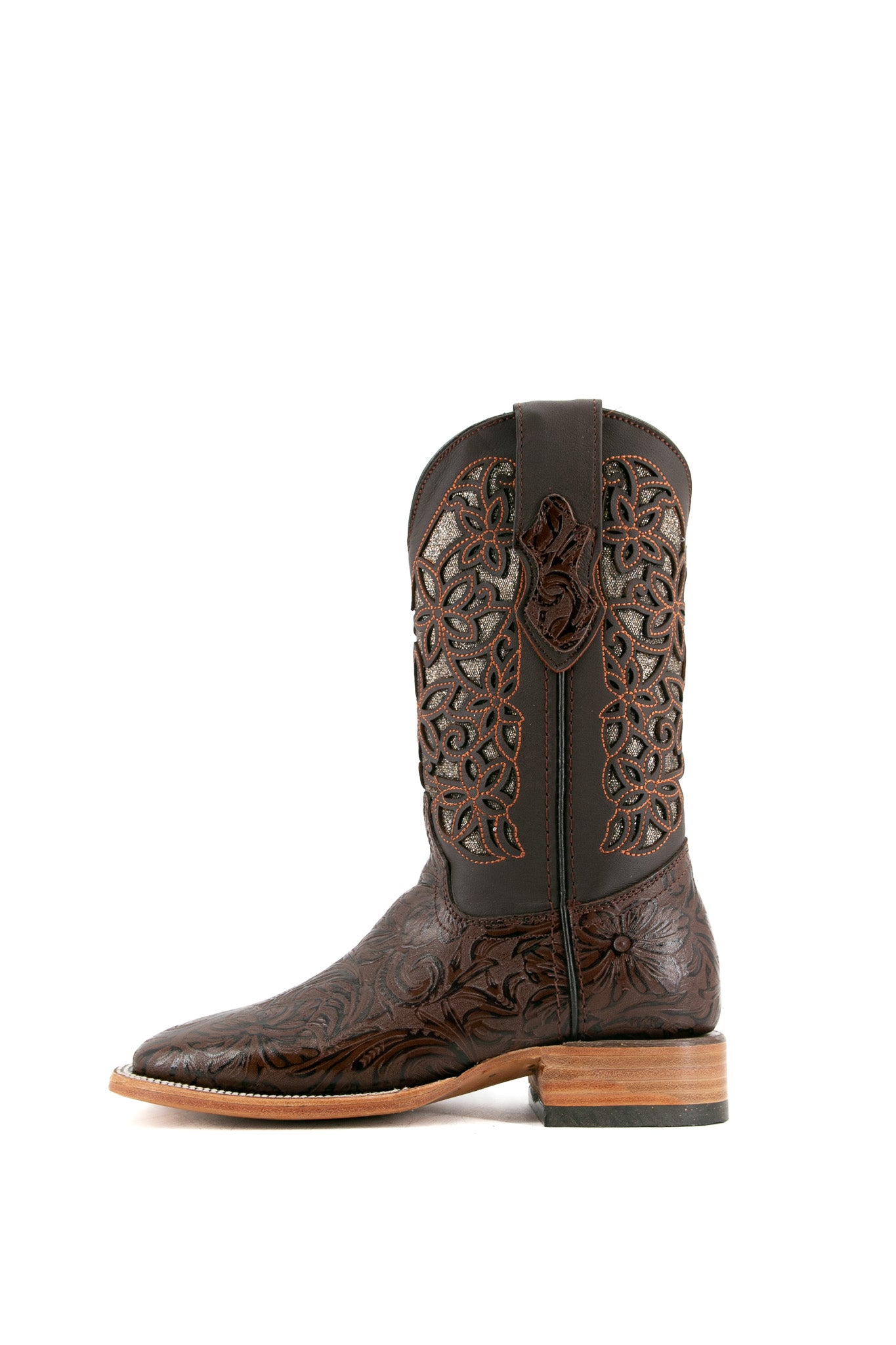 Tooled Cincelado Square Toe Cowgirl Boots for Women - Western Style Leather Riding Boots - Perfect for Country Dancing, Rodeos & Cowboy Fashion