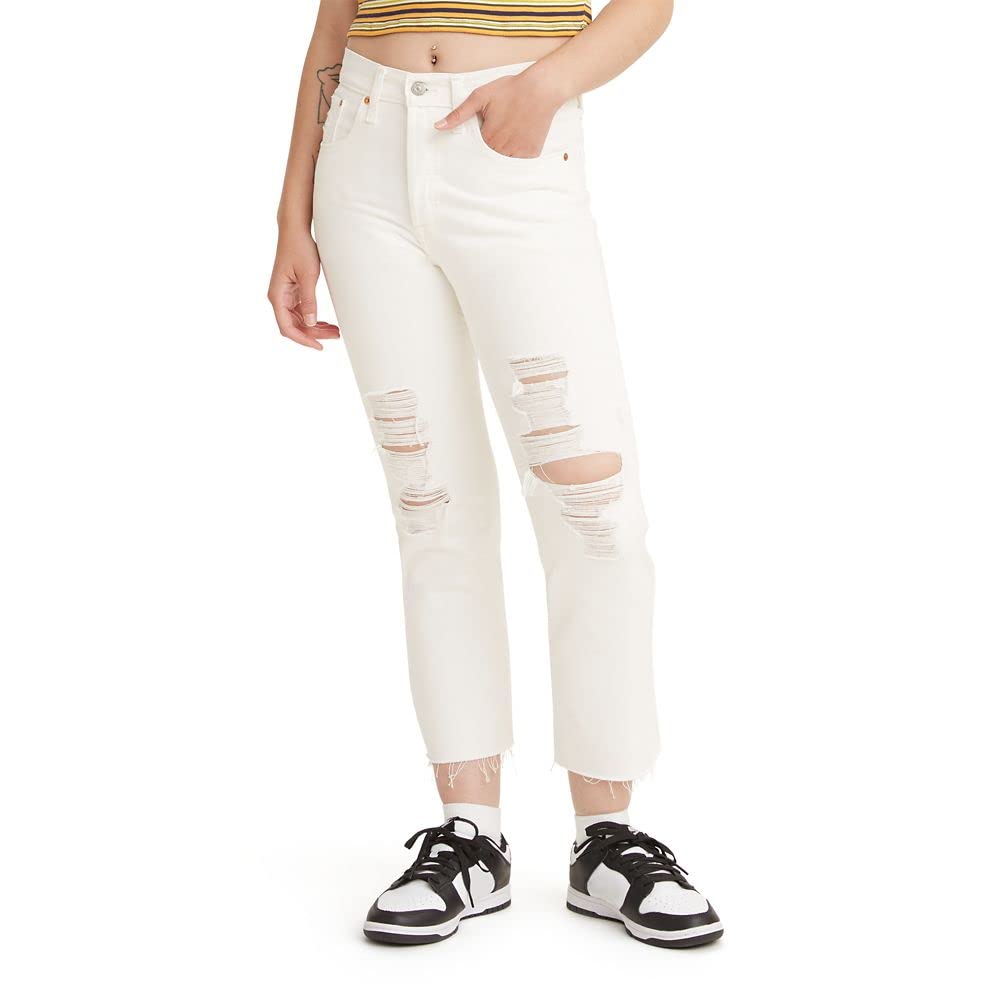 Levi's Women's Premium 501 Crop Jeans - High Waist Straight Leg Denim Pants for Casual Wear & Street Style Outfits