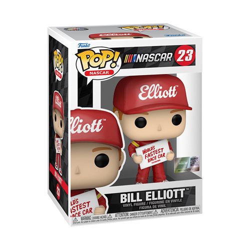 Bill Elliott NASCAR Funko Pop! Vinyl Figure #23 with Protector Case - Collectible Toy for Racing Fans, Home Display, and Office Decor