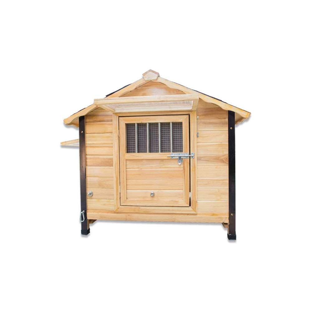 Weatherproof Wooden Dog House for Outdoor & Indoor Use - Solid Wood Pet Kennel for Dogs & Cats - Waterproof & Rainproof Dog Crate for Backyard, Patio, or Garden Use