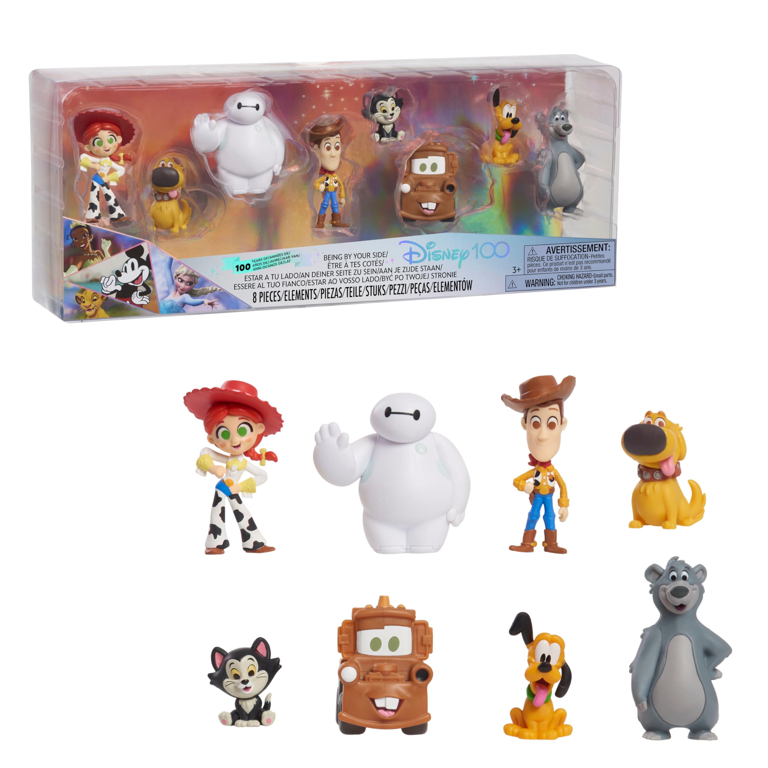 Disney 100 Years of Wonder Limited Edition 8-Piece Figure Set - Collectible Character Toys for Kids Ages 3+ by Just Play - Perfect for Birthday Gifts, Disney Fans & Playtime Fun