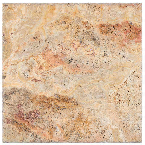 Premium Scabos Travertine 18x18 Tile - Honed, Filled & Tumbled Natural Stone Flooring for Bathroom, Kitchen & Outdoor Patio