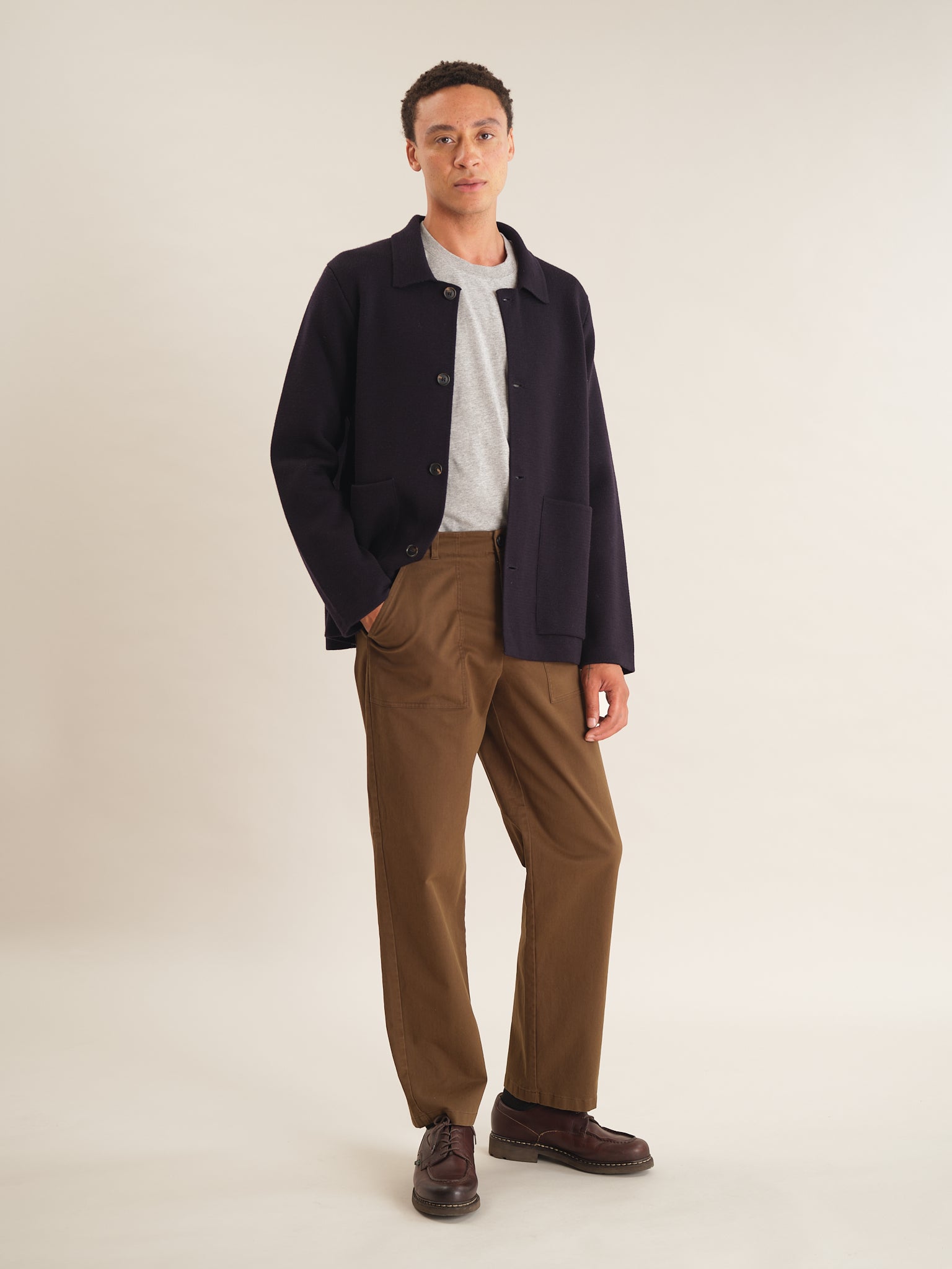 Premium Navy Blue Merino Wool Knit Jacket for Men & Women - Soft, Warm & Stylish - Perfect for Outdoor Adventures, Travel & Casual Wear