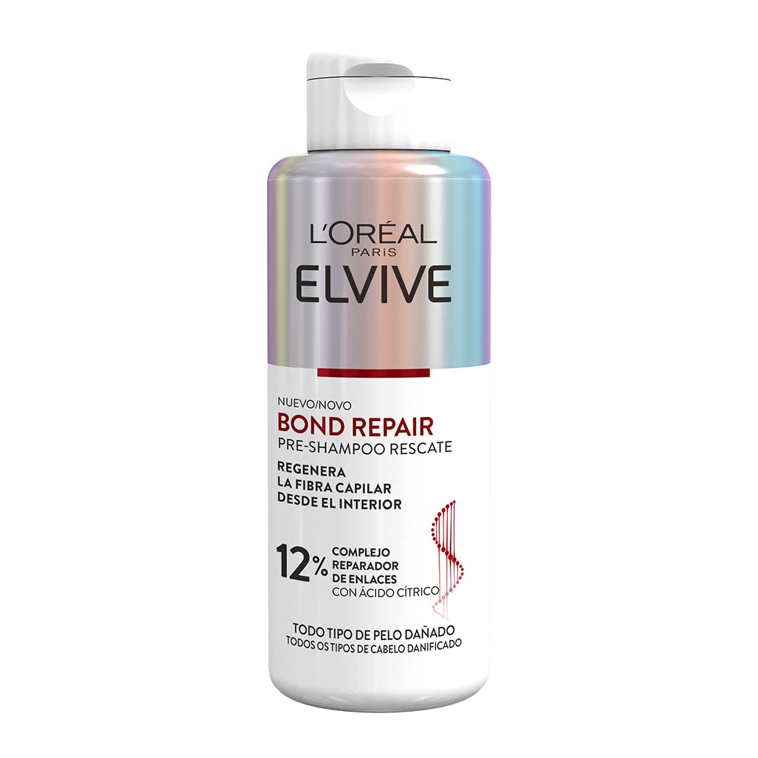 L'Oreal Paris Elvive Bond Repair Pre-Shampoo Hair Treatment - Strengthening & Repairing for Damaged Hair (200ml) - Perfect for Pre-Wash Care & Hair Restoration at Home