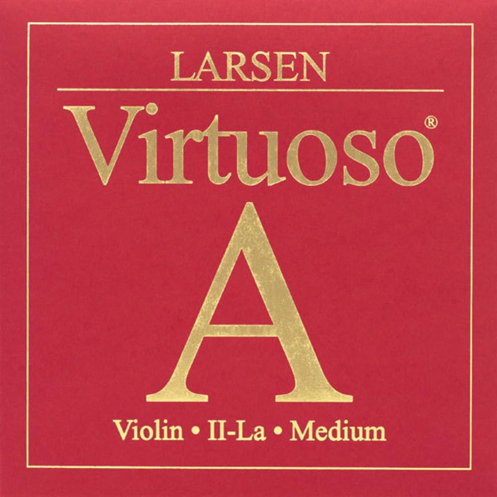 Premium Larsen Virtuoso A Violin Strings - Aluminum Wound, Multi-Filament Nylon Core, Medium Tension for Professional Violinists | Perfect for Classical Performances & Studio Recordings