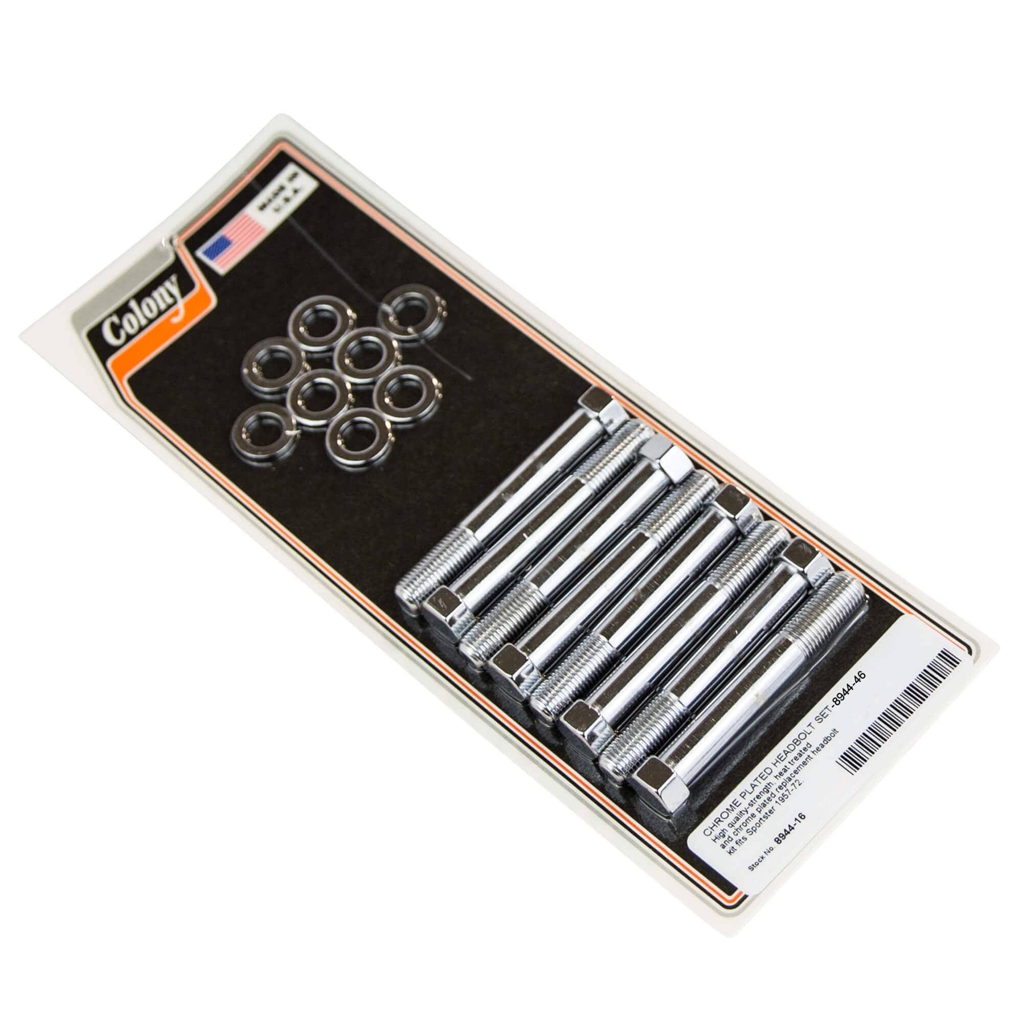 16-Piece Chrome Plated Head Bolt Set for 1957-1972 Harley Davidson Sportster - Engine Maintenance & Restoration Parts for Classic Motorcycles