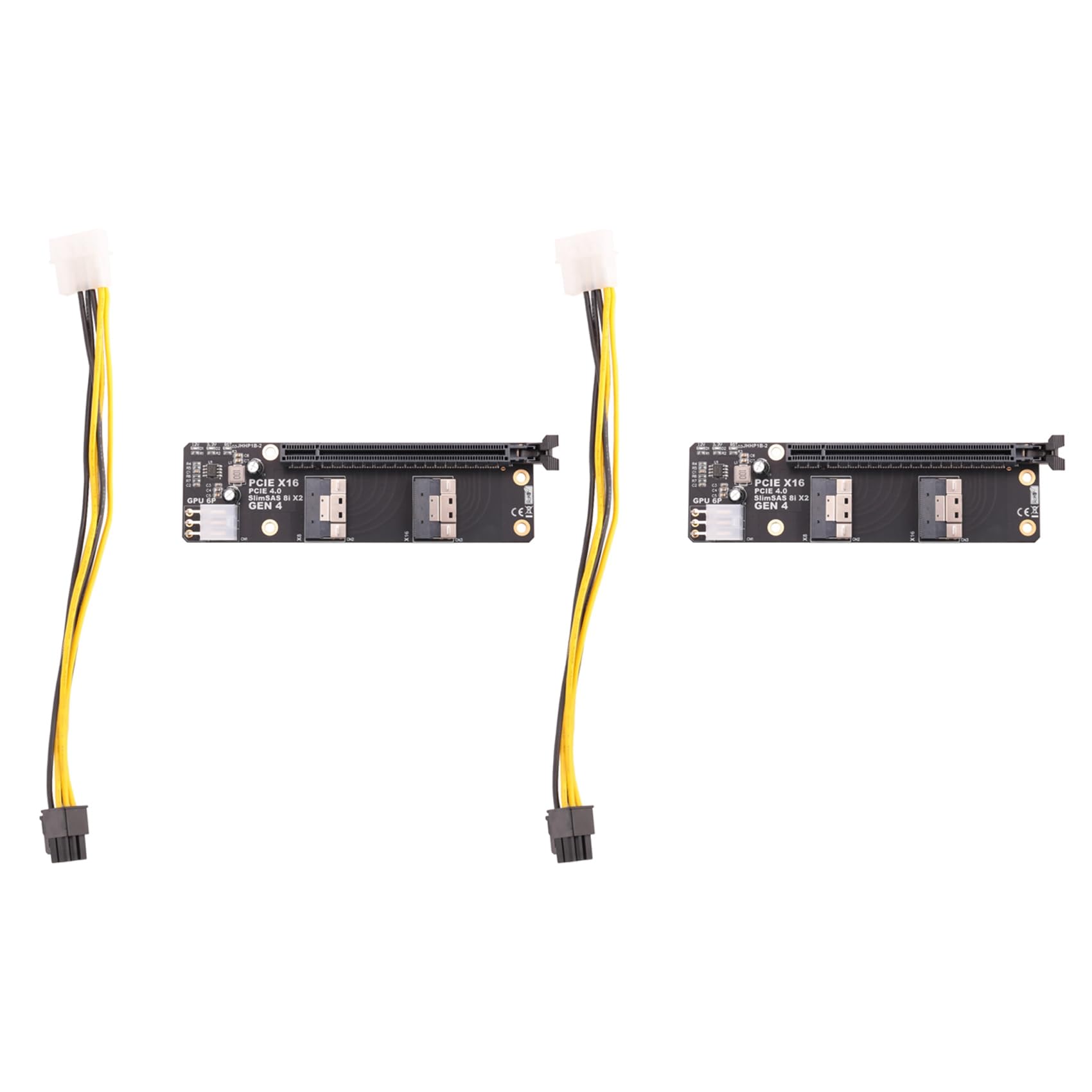 LINGLOUZAN 2X Gen4 SlimSAS 8I to PCIe 4.0 X16 Adapter - Dual Port Converter for Network/Graphics/Video/Capture Cards - Perfect for PC Builds, Server Upgrades & High-Speed Data Transfer