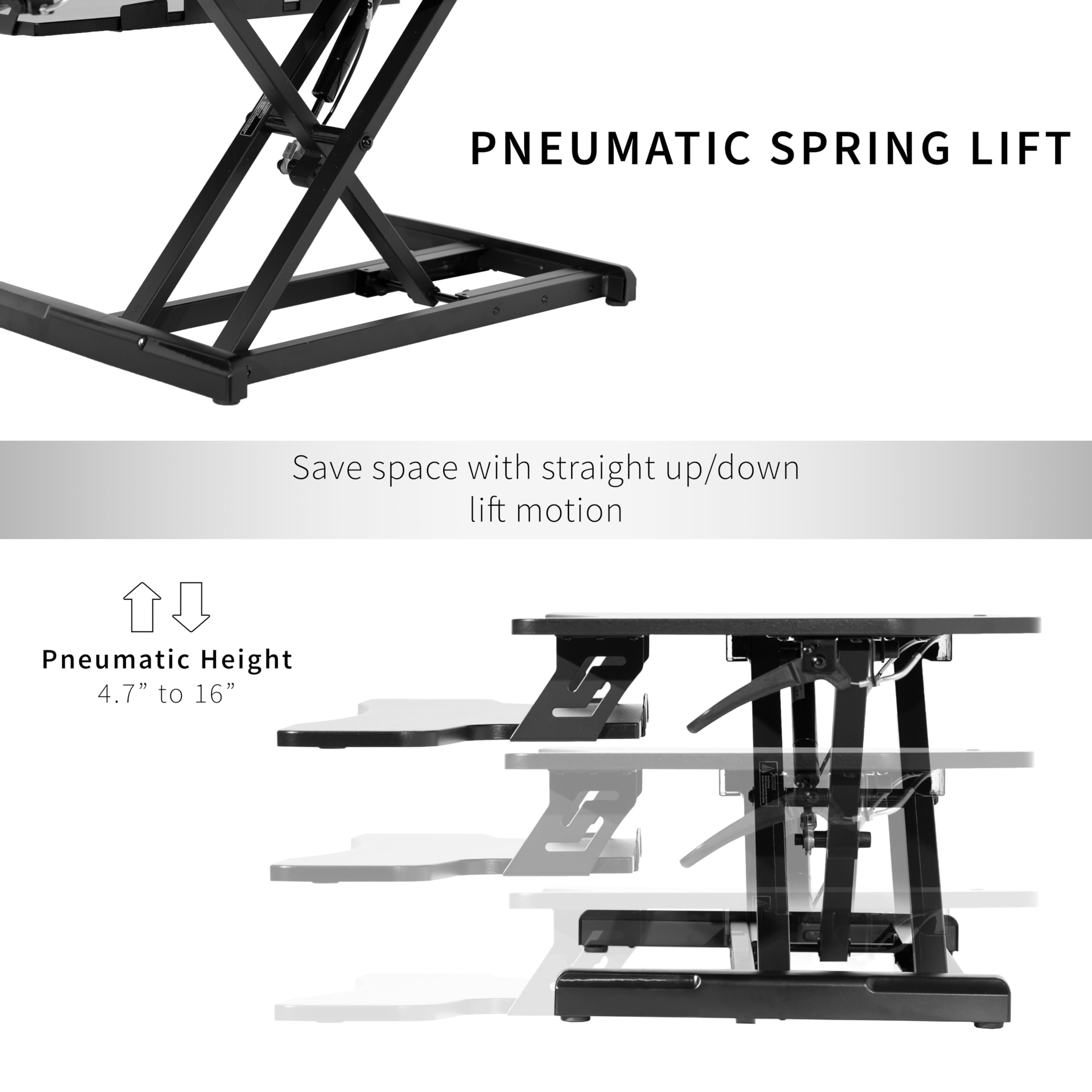 VIVO 94cm Adjustable Standing Desk Converter - Quick Sit to Stand Workstation with Dual Monitor Riser, Ergonomic Height Adjustable Desktop (DESK-V037MC) - Perfect for Home Office, Gaming Setup & Workspace Productivity