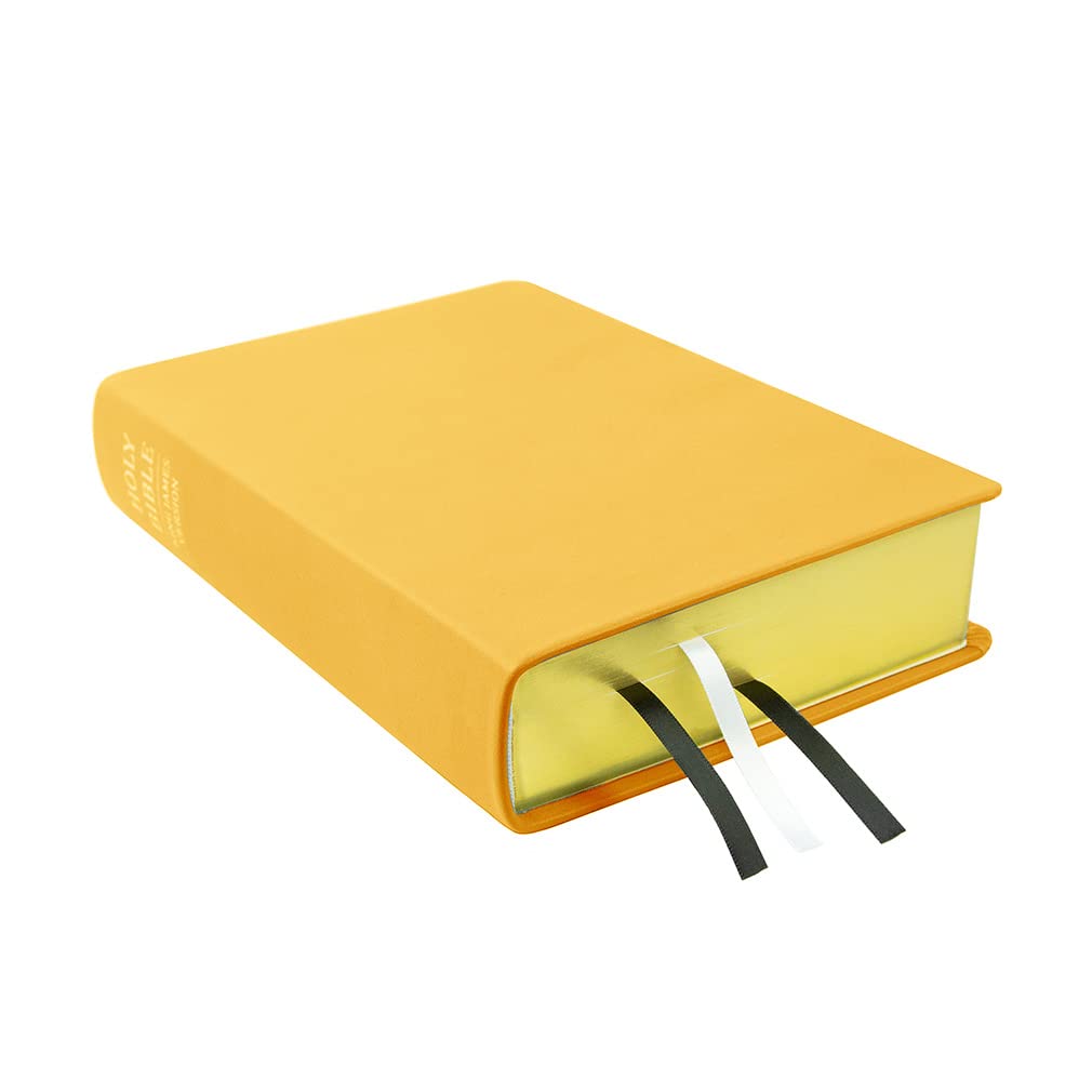 Hand-Bound Buttercup Yellow Genuine Leather Large Holy Bible KJV - King James Version with Bible Dictionary & Topical Guide for Latter-Day Saints | Perfect for Scripture Study, Church Services & Personal Devotion