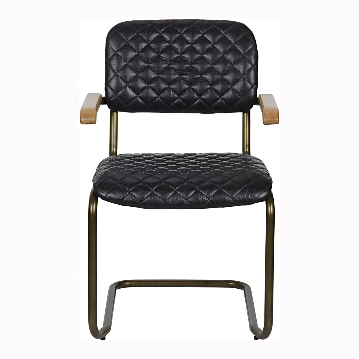 Luxury Quilted Leather Cantilever Arm Chair - Modern Office & Living Room Furniture for Home & Workspace - Perfect for Executive Desks, Lounges & Waiting Areas
