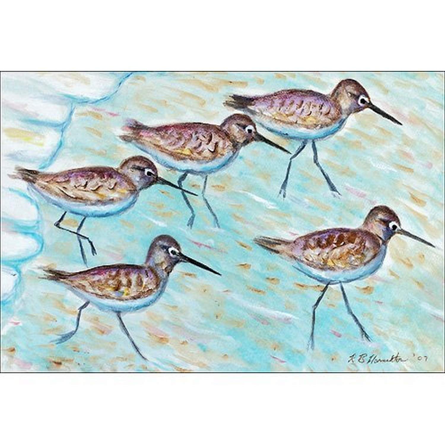 Betsy Drake DM269 Coastal Sandpipers Non-Slip Door Mat 18