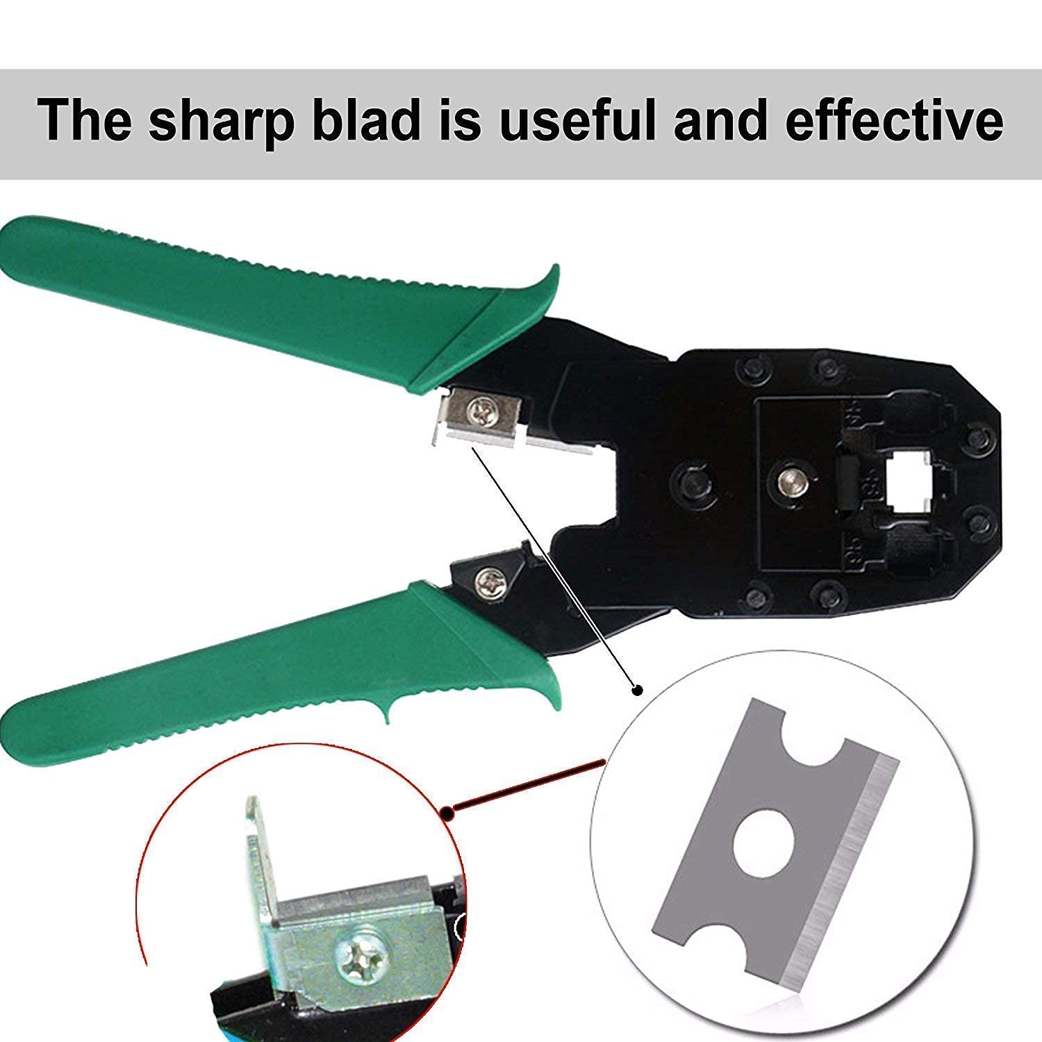 Plan4Buy 3-in-1 Modular Crimping Tool for RJ45 & RJ11 Connectors | Cat5E/Cat6 LAN Cable Cutter & Stripper | Ideal for Network Installations & DIY Home Wiring