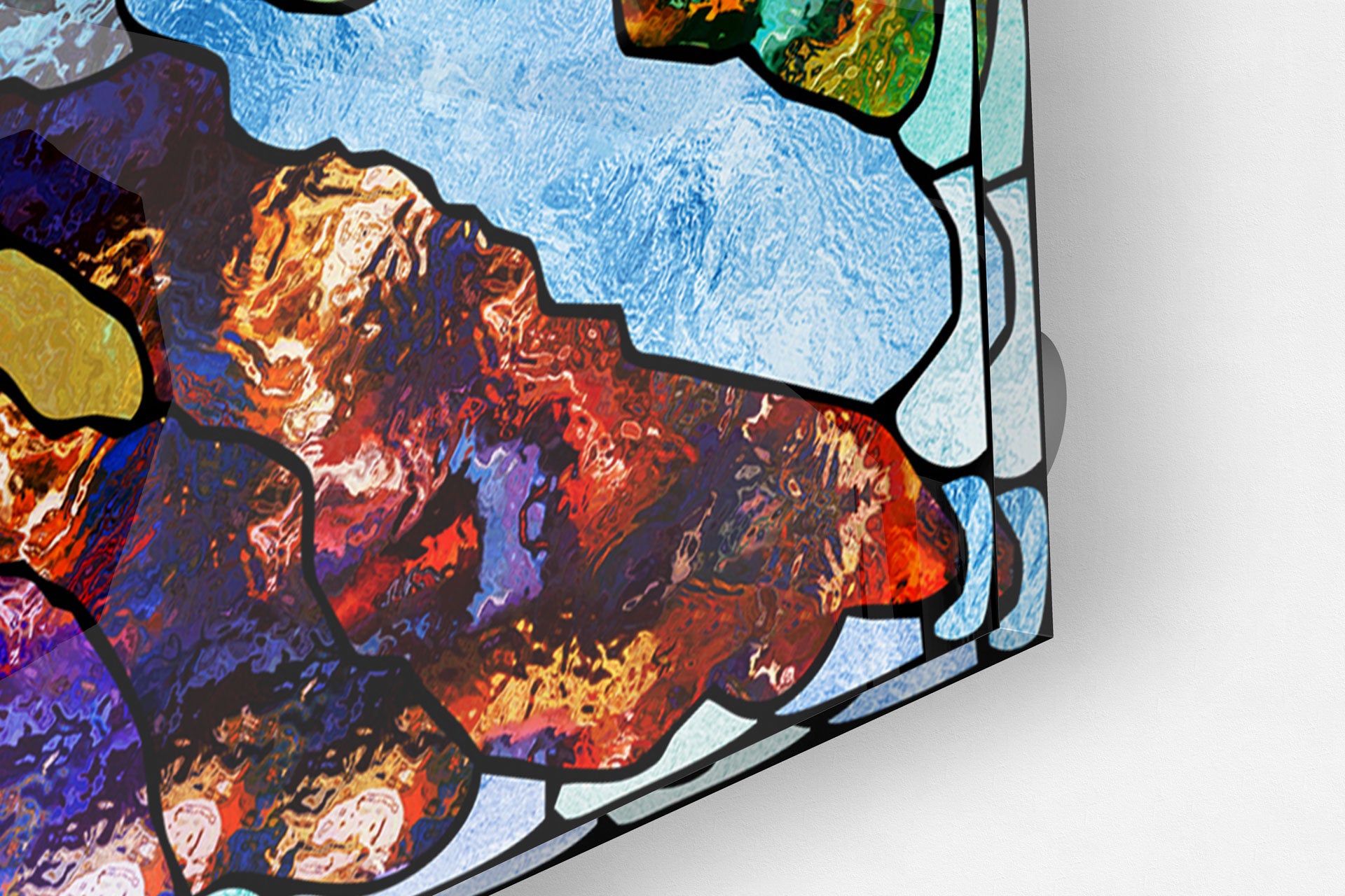 Vibrant Spiral Stained Glass Window Art - Handmade Decorative Panels for Home, Church & Office Decor