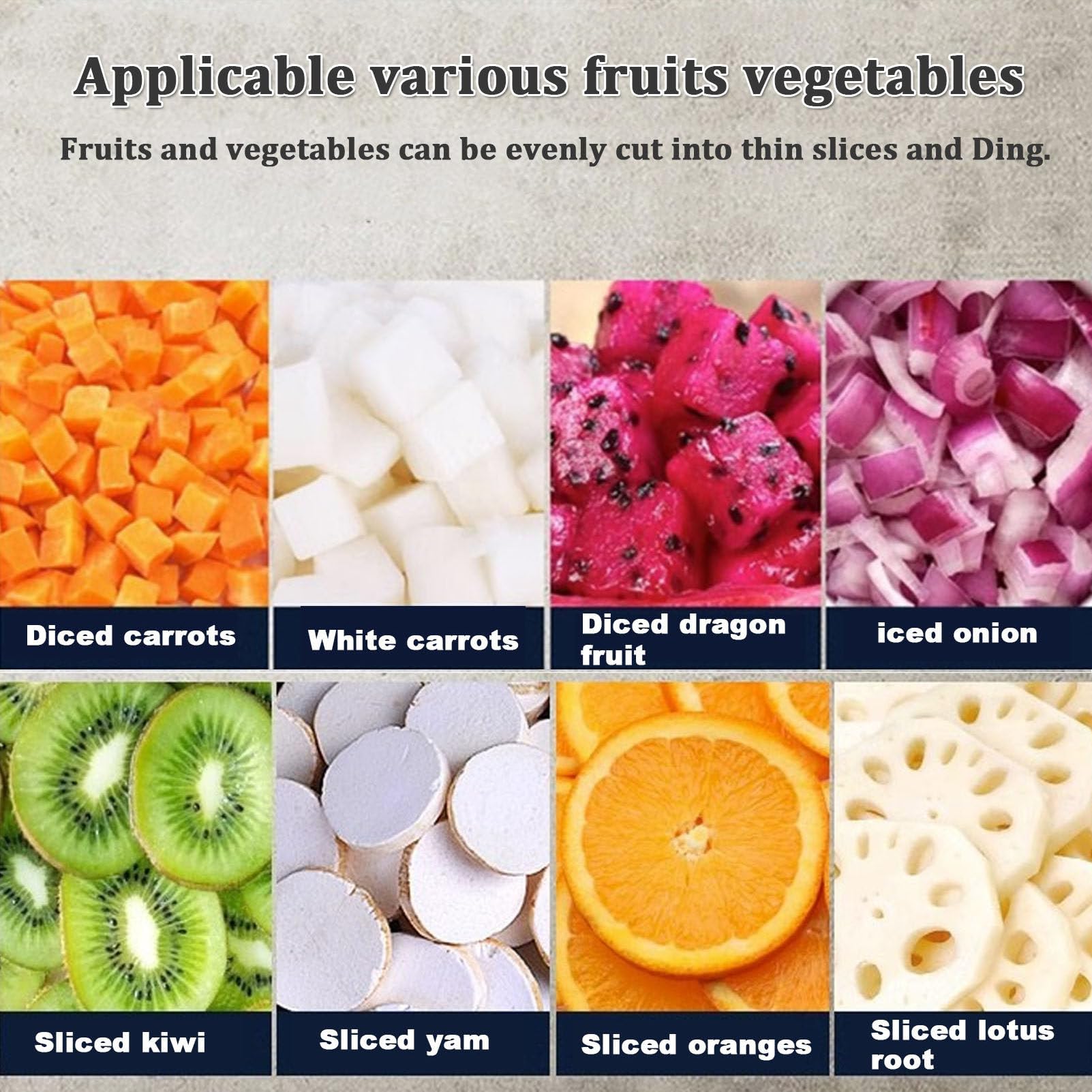 Commercial Electric Vegetable Dicer - Heavy Duty Stainless Steel Fruit & Vegetable Cutting Machine for Carrots, Potatoes, Onions | Perfect for Restaurants, Catering & Food Processing Businesses