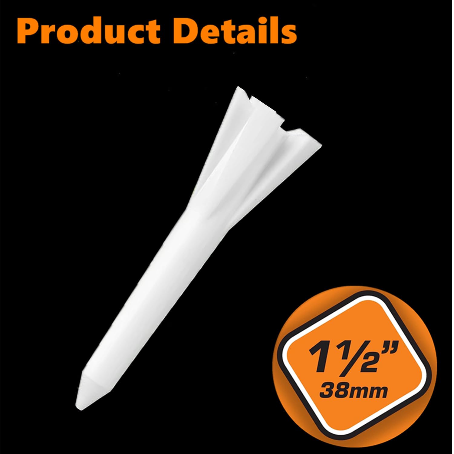 SAHENITEANA 50-Pack 1-1/2 Inch (38mm) Plastic Claw Golf Tees - Bulk Golf Practice Accessories for Iron, Par 3 & Hybrid Clubs | Perfect for Driving Range, Golf Course & Backyard Practice