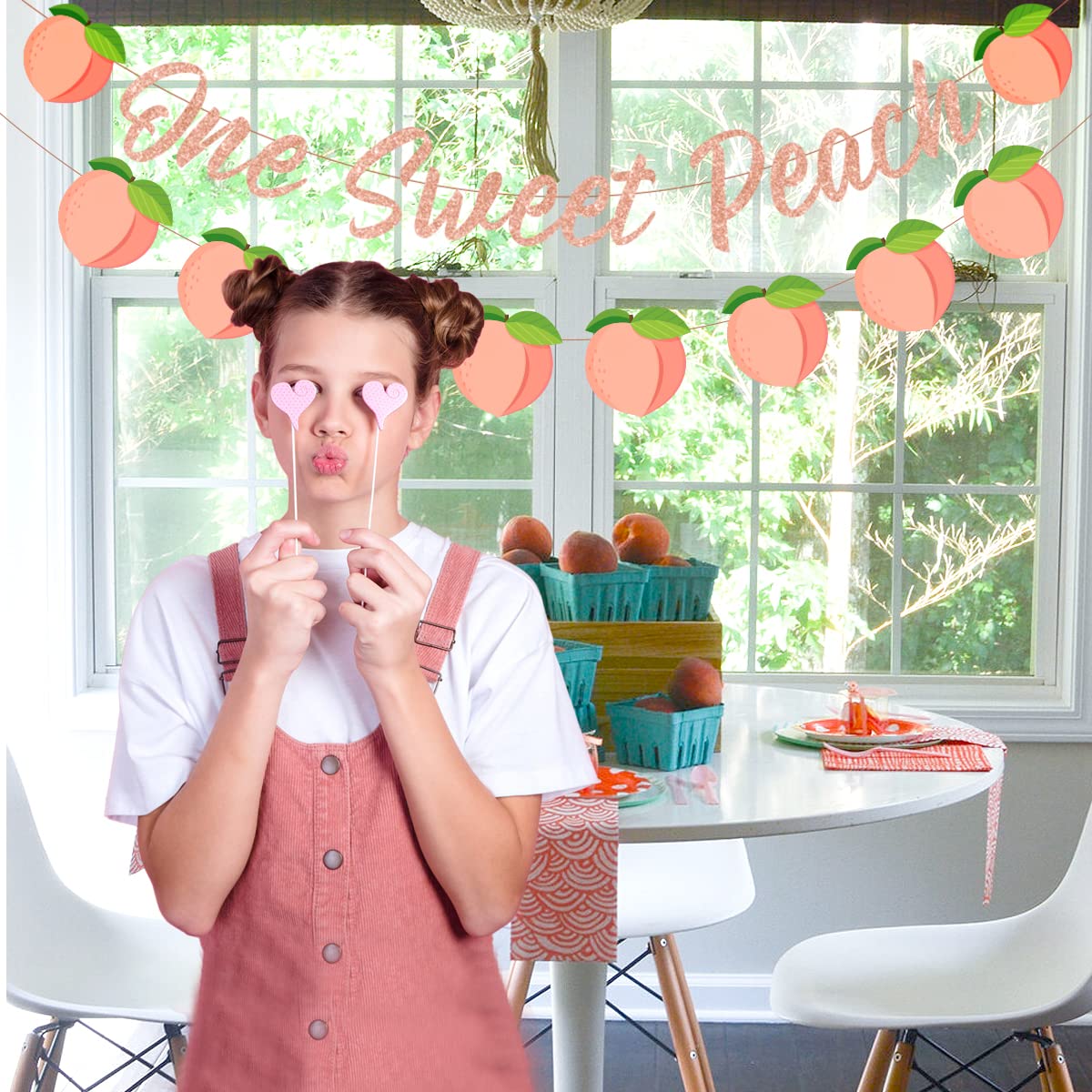 Sweet Peach Birthday Banner - First Birthday Party Decorations for Girls | Peach-Themed Baby Shower, Nursery & 1st Birthday Party Decor