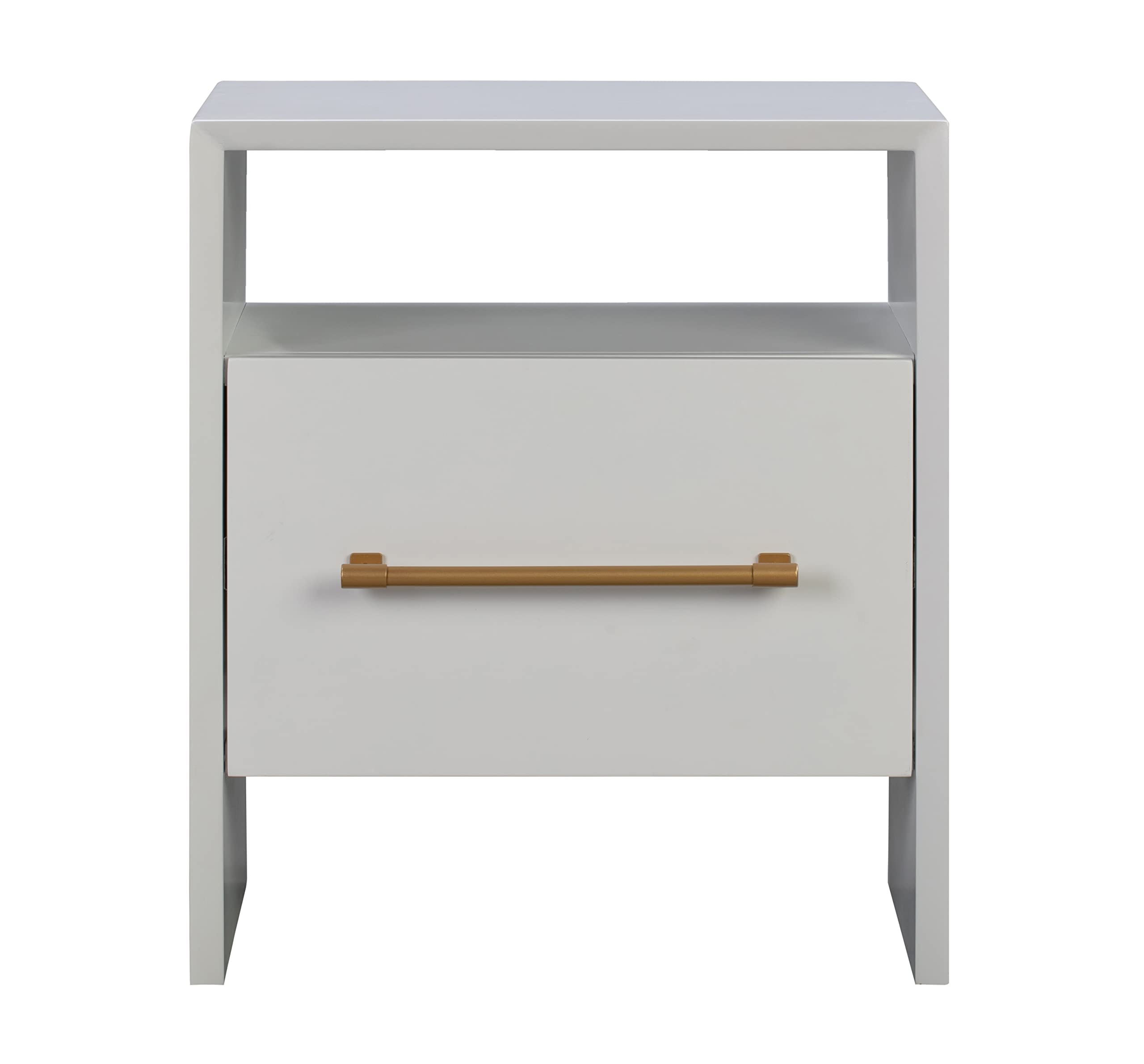 Tov Furniture Libre Nightstand - White Wooden Bedside Table with Drawer for Bedroom, Living Room, or Guest Room - Perfect for Storage and Stylish Home Decor