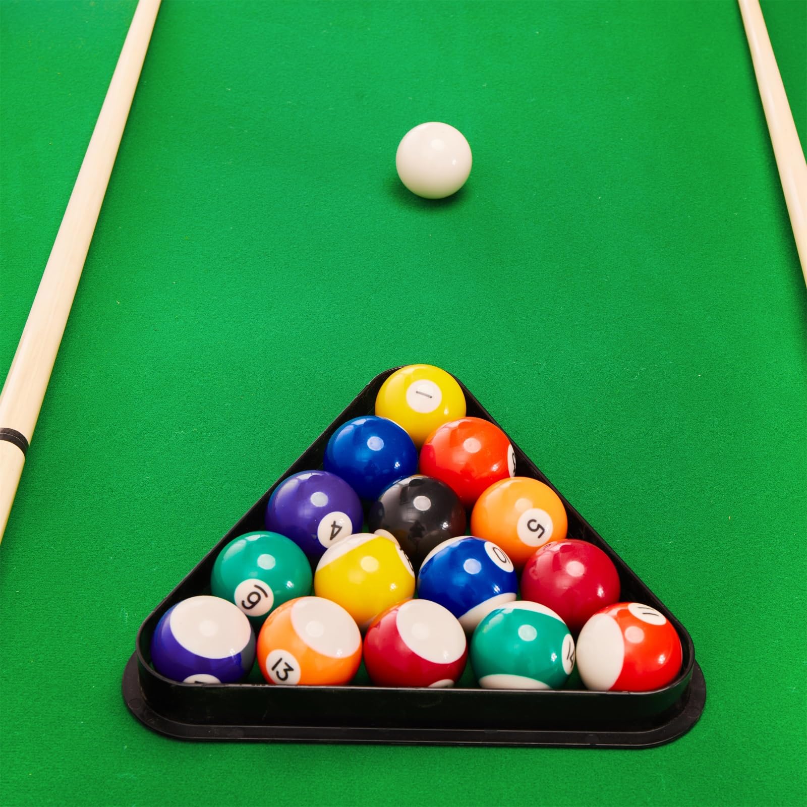 7-Ft Folding Pool Table for Home Game Room - Includes 2 Cue Sticks, Chalk & Felt Brush - Perfect for Family Parties, Kids & Adults - Easy Storage Red Billiard Table - Great for Basements, Man Caves & Entertainment Spaces