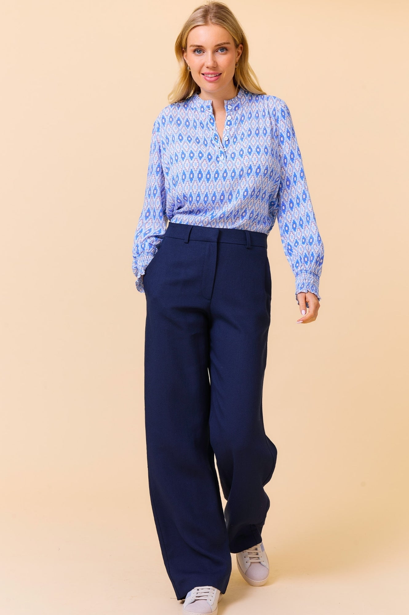 Premium Linen Blend Trousers for Men & Women - Comfortable Navy Blue Pants for Casual Wear, Office & Summer Outfits