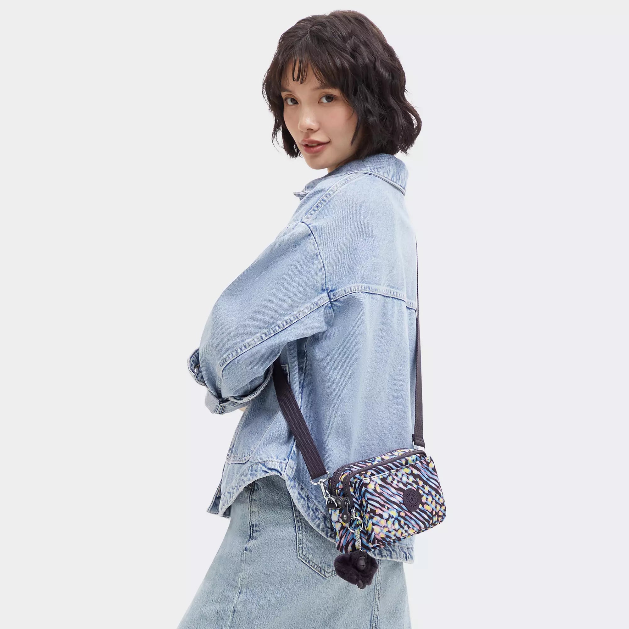 Kipling Abanu Multi-Printed Convertible Crossbody Bag - Stylish & Lightweight Undersea Lights Design | Perfect for Travel, Work & Everyday Use