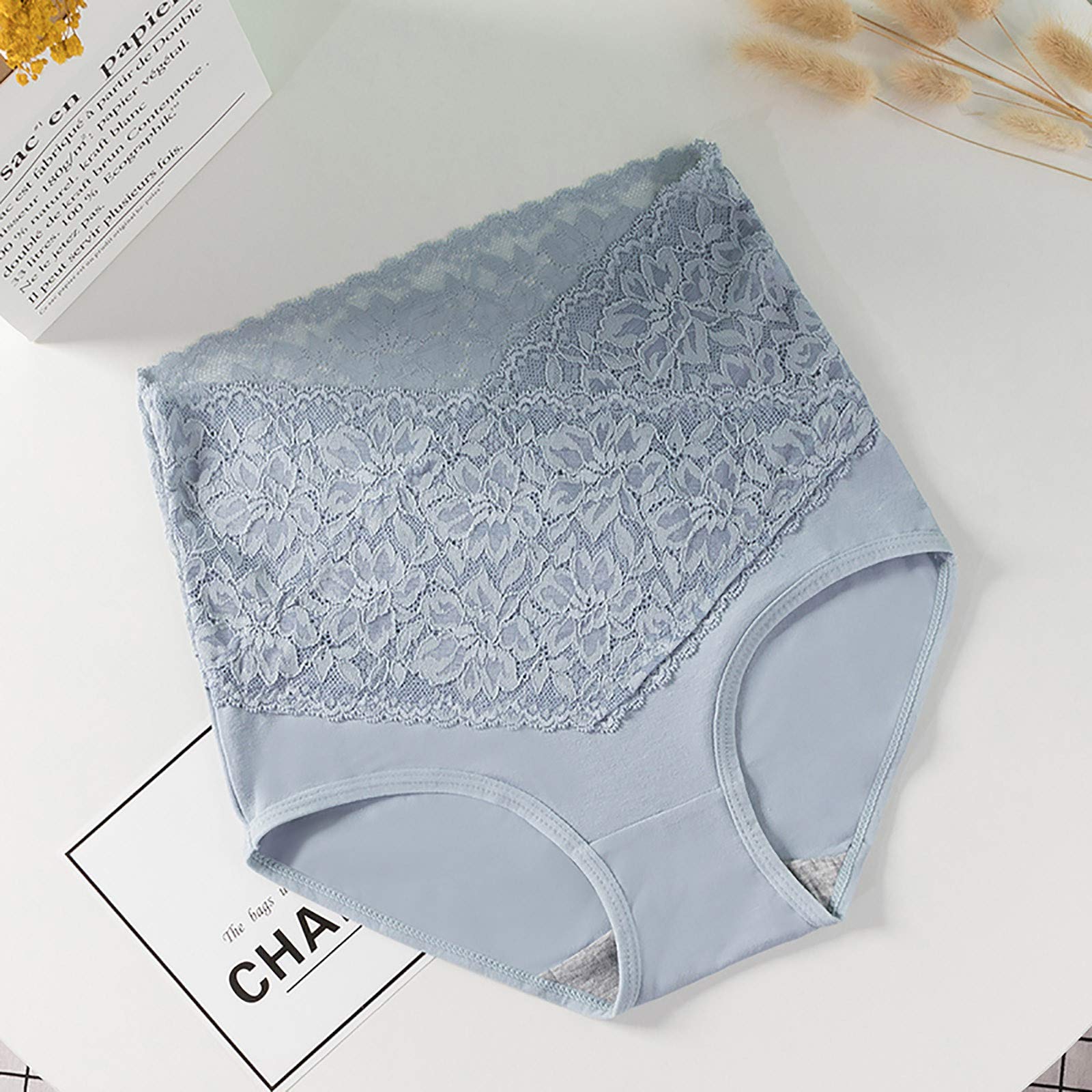 Women's Sexy Scalloped Lace Underwear - Comfortable Cotton High Waisted Panties - Seamless Ladies Briefs & Hipster Underpants for Everyday Wear & Special Occasions