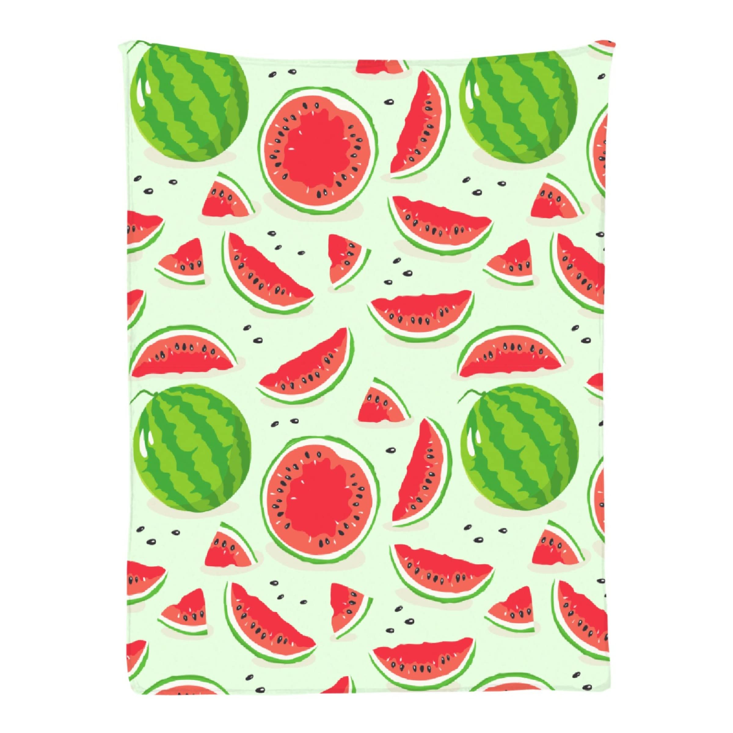 Yakujo Watermelon Print Lightweight Flannel Fleece Blanket - 120