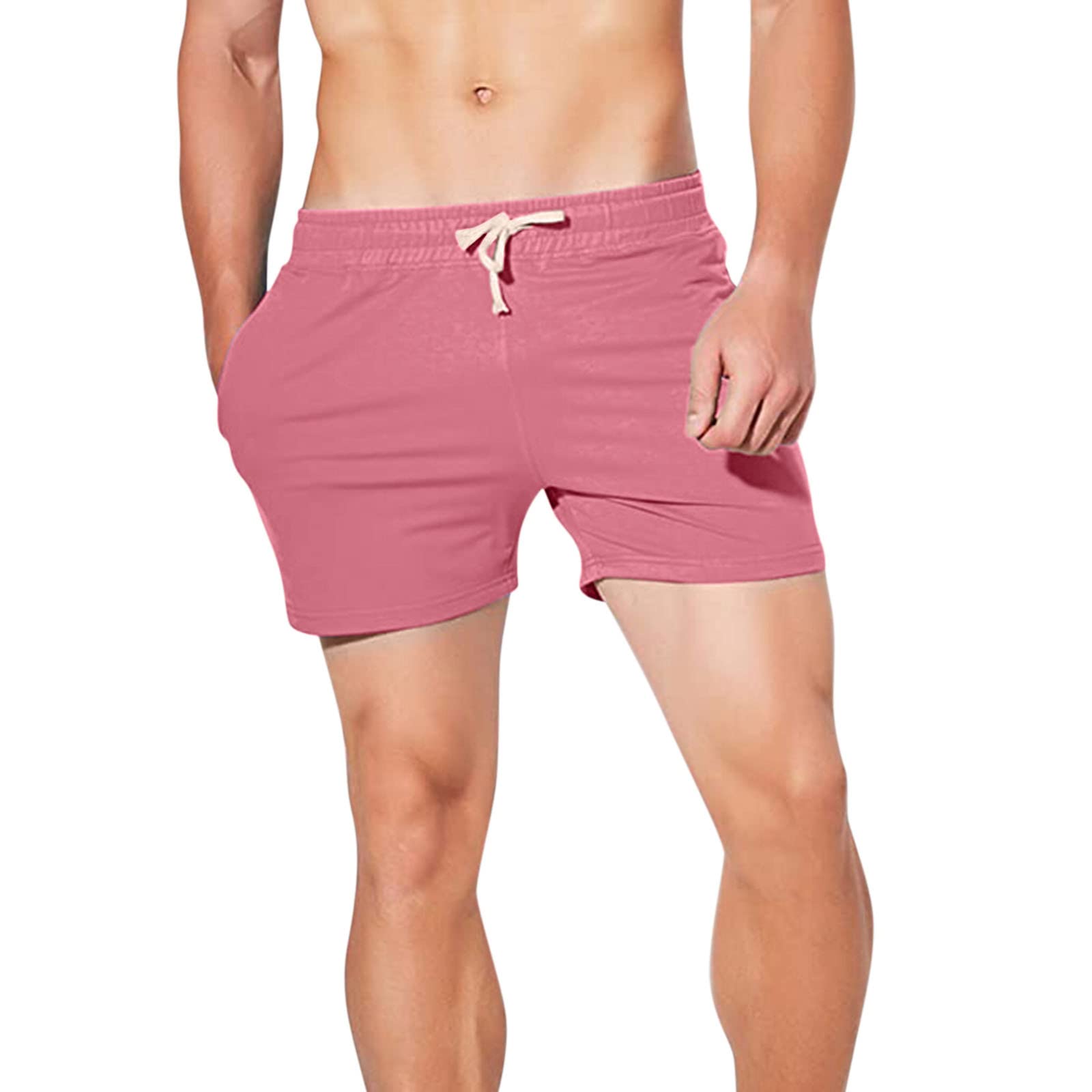 **Men's Casual Summer Sweatpants - Solid Color Trendy Fitness Running Shorts for Youth | Gym, Workout & Outdoor Activities**