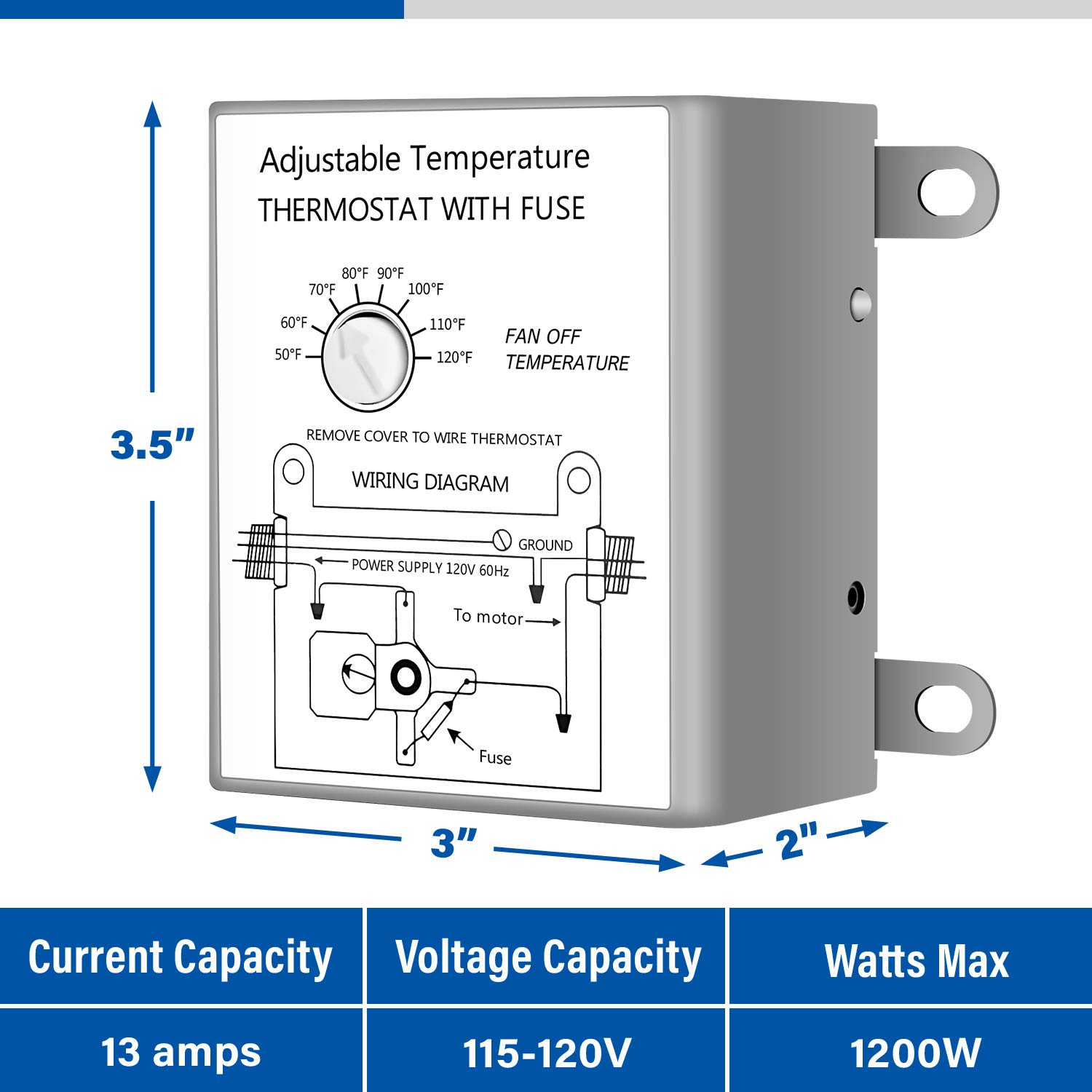 iPower 14 Inch Aluminum Wall Mounted Shutter Exhaust Fan with Thermostat - 1600 RPM, 1000 CFM - Perfect for Attic Ventilation, Garage Cooling, Greenhouse Air Circulation & Plant Grow Rooms (Silver)