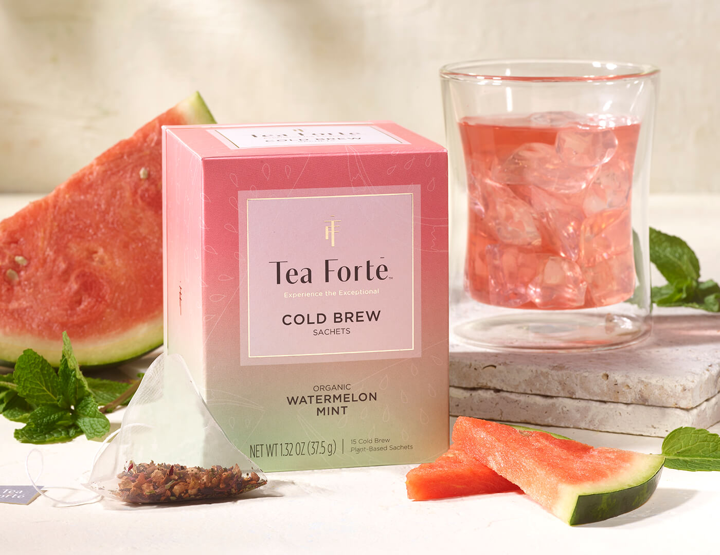 Refreshing Cold Brew Watermelon Mint Tea Bags - Iced Tea for Summer, Hydration & Relaxation - Perfect for Hot Days, Picnics & Office Breaks