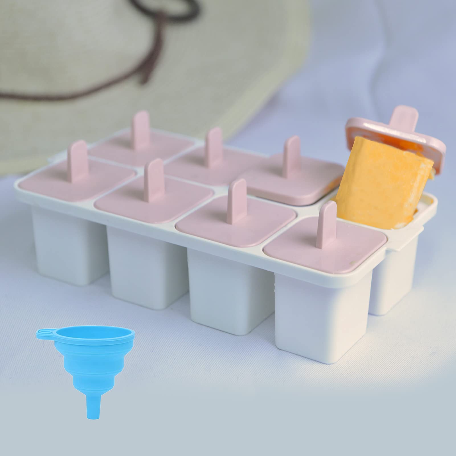 BPA-Free Popsicle Molds Set of 8 - Reusable Ice Pop Makers with Sticks for Kids, Easy Release Homemade Ice Cream Molds (Pink) - Perfect for Summer Treats, Birthday Parties & Family Fun
