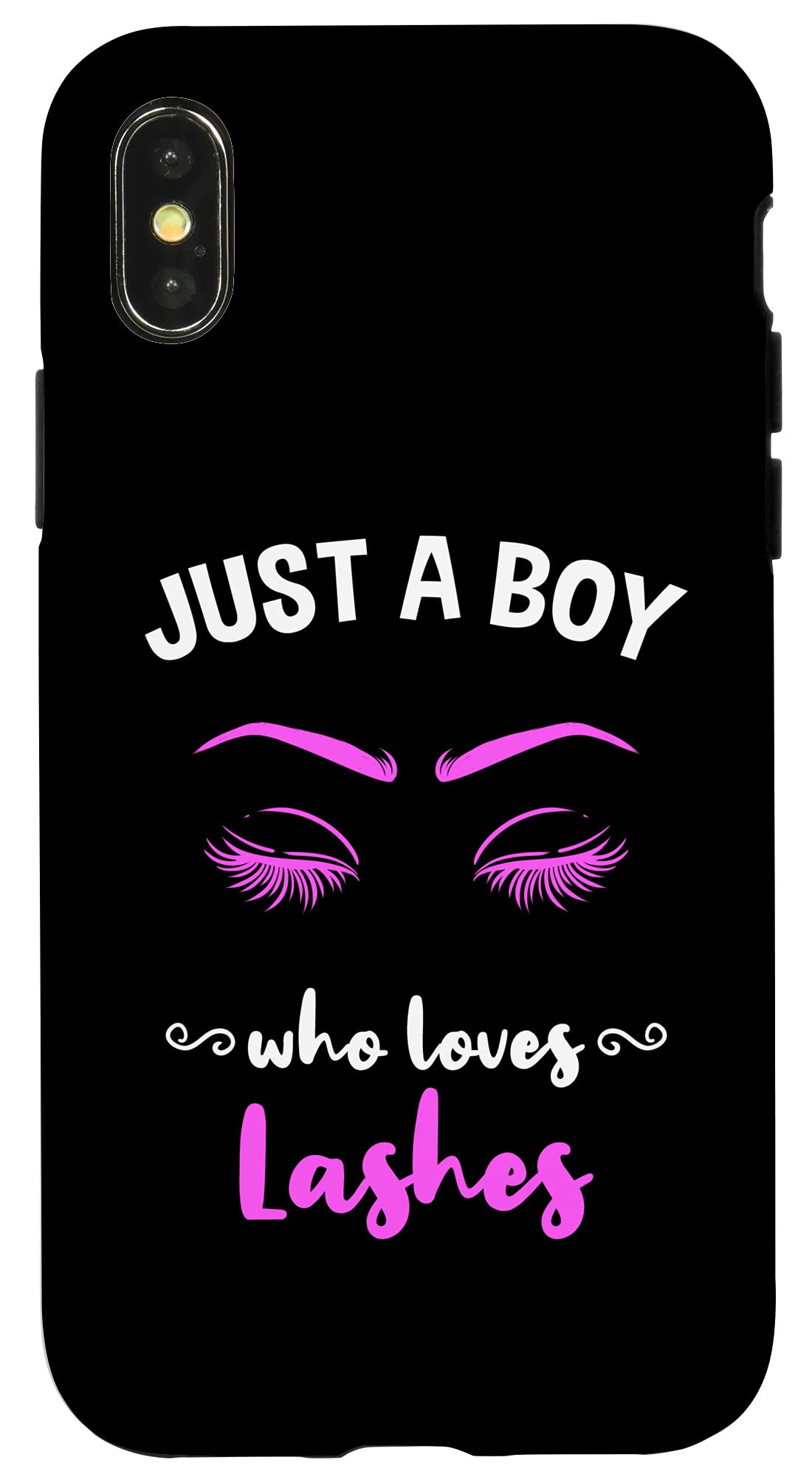 iPhone X/XS Case for Lash Artists - 'Just A Boy Who Loves Lashes' Design - Perfect for Eyelash Extension Technicians & Makeup Artists