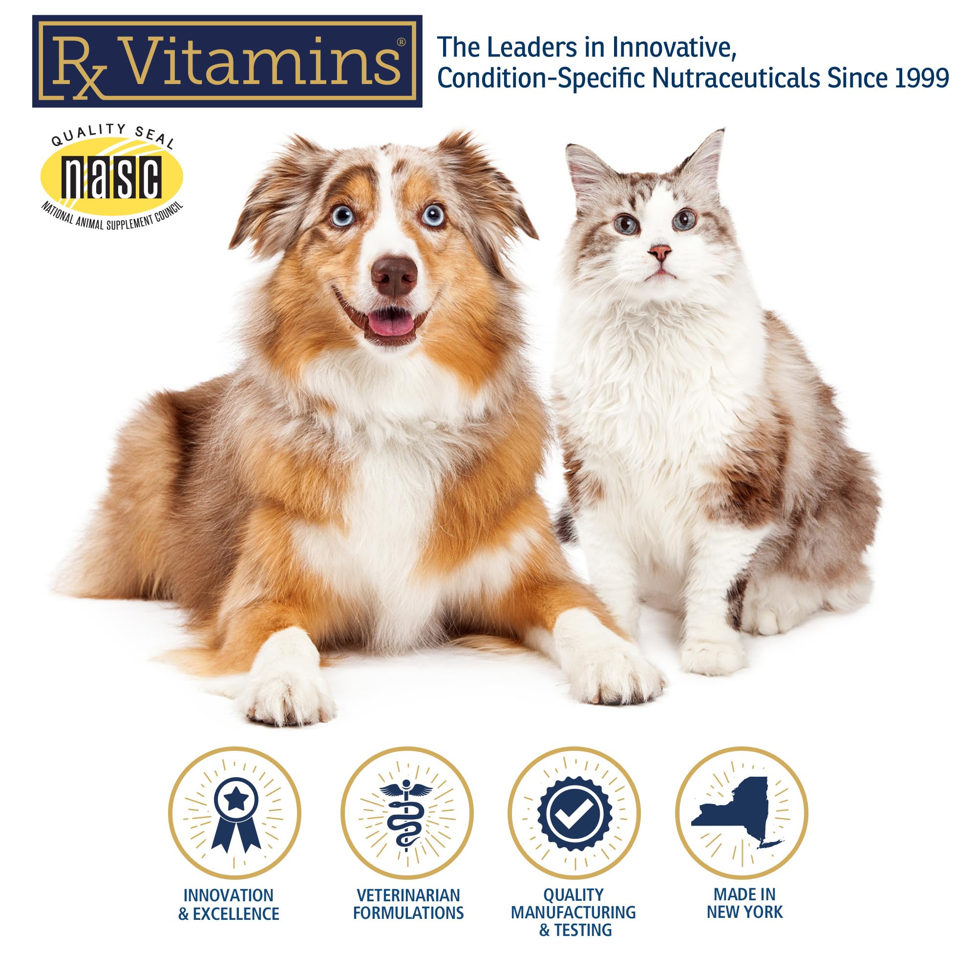 Rx Vitamins Essentials for Cats - Multivitamin Powder Supplement with Essential Vitamins & Minerals for Cats - 4 oz - Mix with Wet or Dry Food for Daily Health Support | Perfect for Senior Cats, Kittens & Immune System Boost