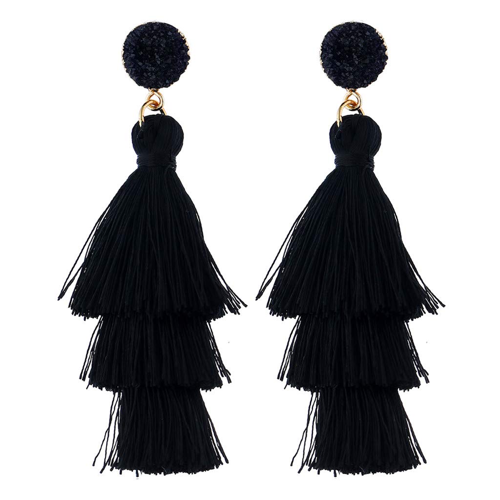 Luxury Vintage Diamond Hoop Earrings for Women - Elegant Mesh Black Drop Jewelry - Perfect for Parties, Weddings & Special Occasions