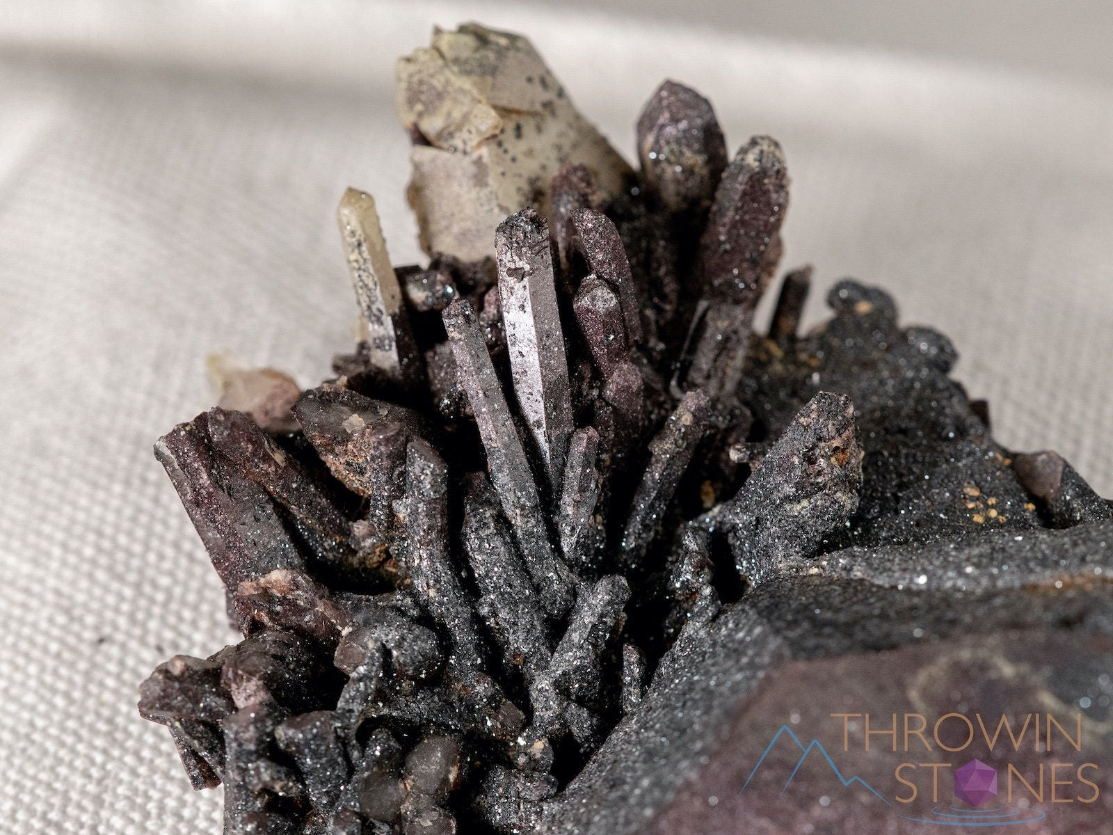 Natural Quartz Crystal Cluster with Specular Hematite & Native Copper Coating - Healing Stones, Housewarming Gift, Home & Office Decor, Meditation & Feng Shui Use