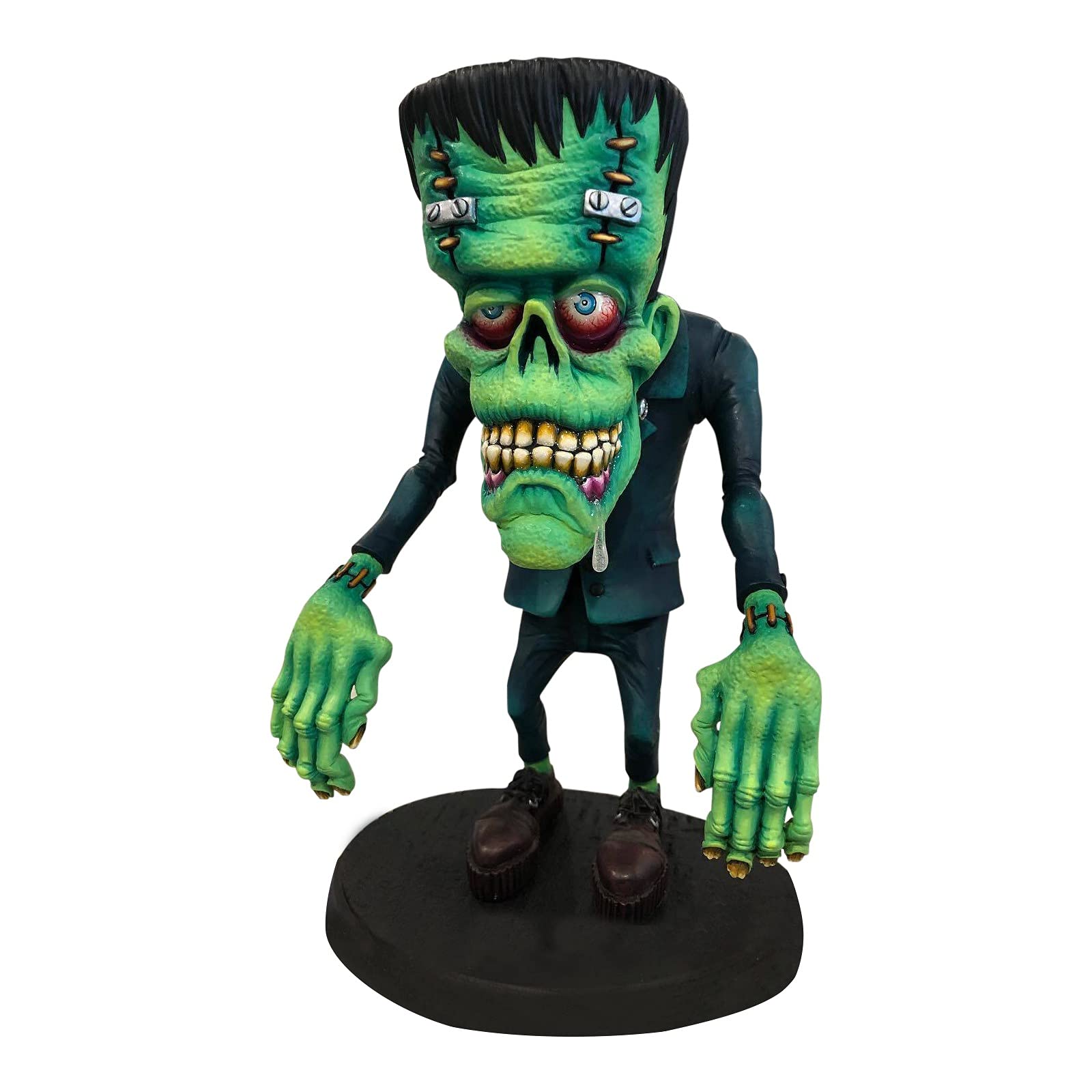 Avrilight Halloween Decoration - Angry Big Mouth Monster Statue, Horror Resin Figurine with Exaggerated Facial Expression (Green) - Perfect for Spooky Party Decor, Haunted House Props & Horror Collectibles