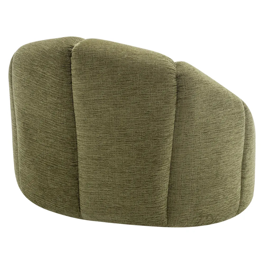 Avalon Occasional Chair - Olive Chenille Upholstered Accent Chair for Living Room, Bedroom & Office - Comfortable Modern Lounge Chair with Soft Fabric