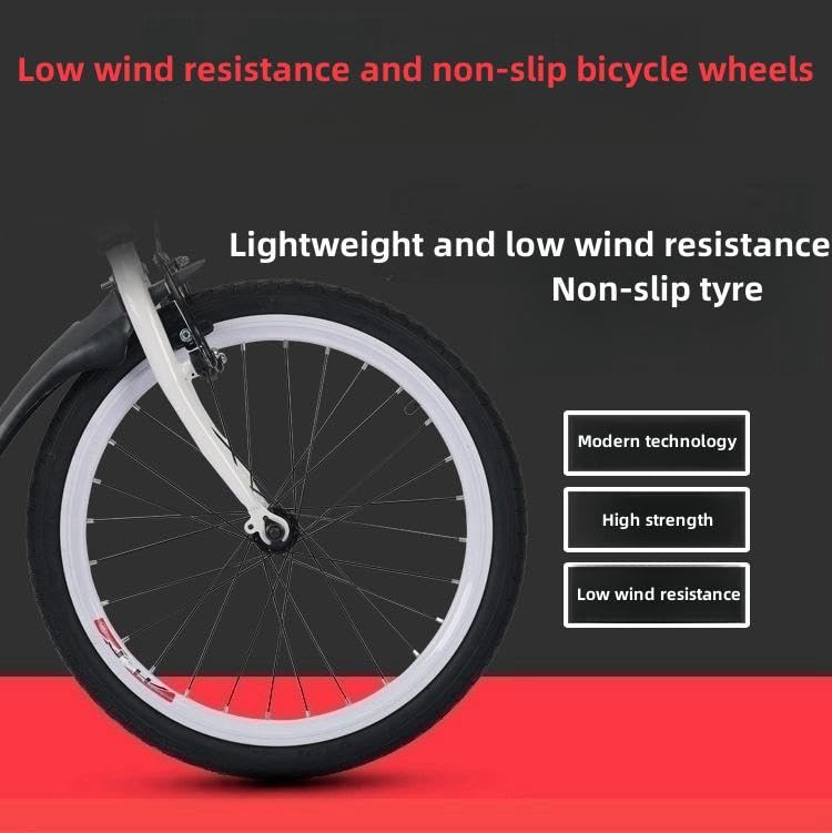 20 Inch Folding Bike for Adults & Kids - Adjustable Height, Lightweight Portable Road Bike with Double V-Brake & Mudguards - Perfect for Commuting, Travel & Urban Riding (Men & Women)