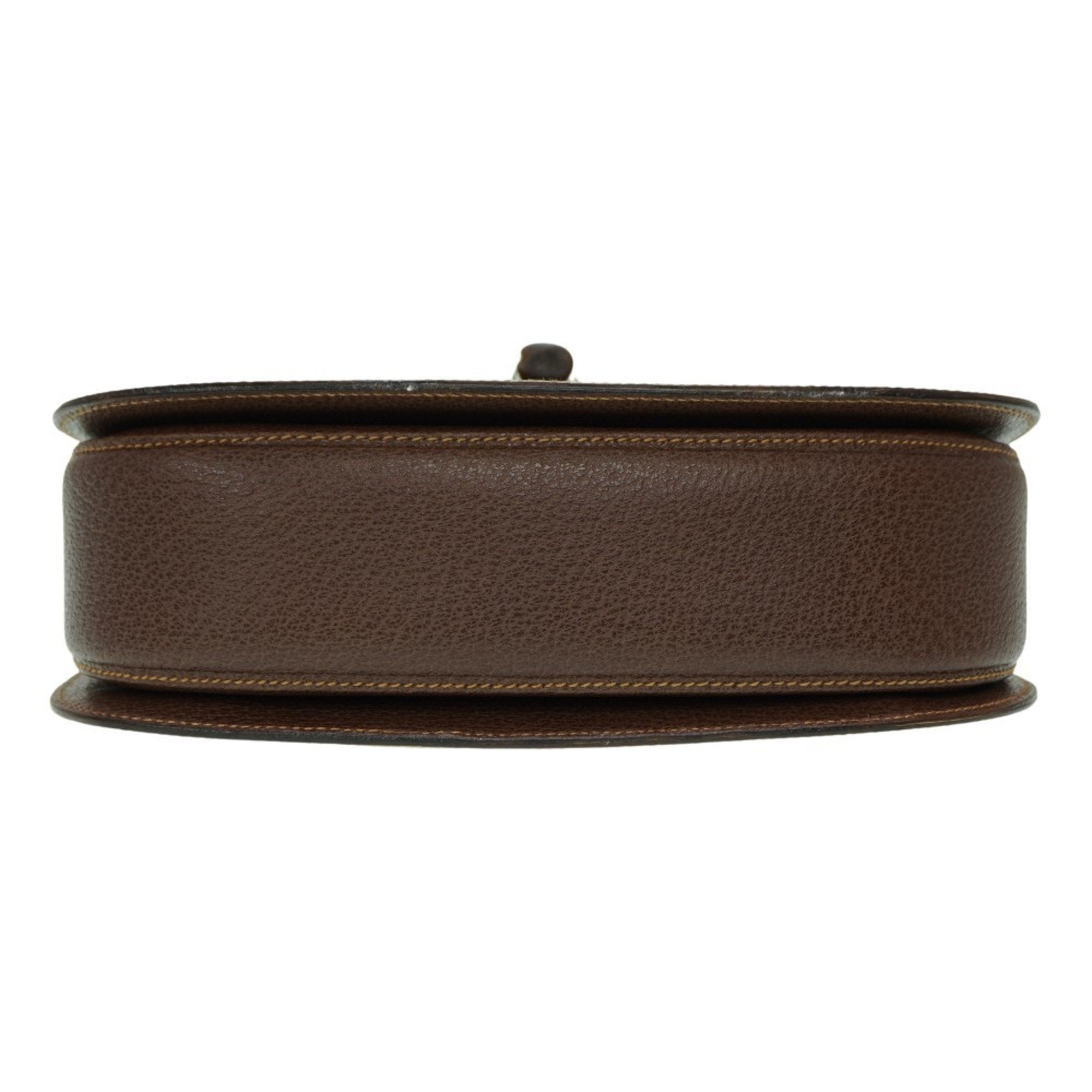 Stylish Brown Leather Handbag with Bamboo Handle - Women's Fashion Crossbody Purse for Work, Travel & Everyday Use