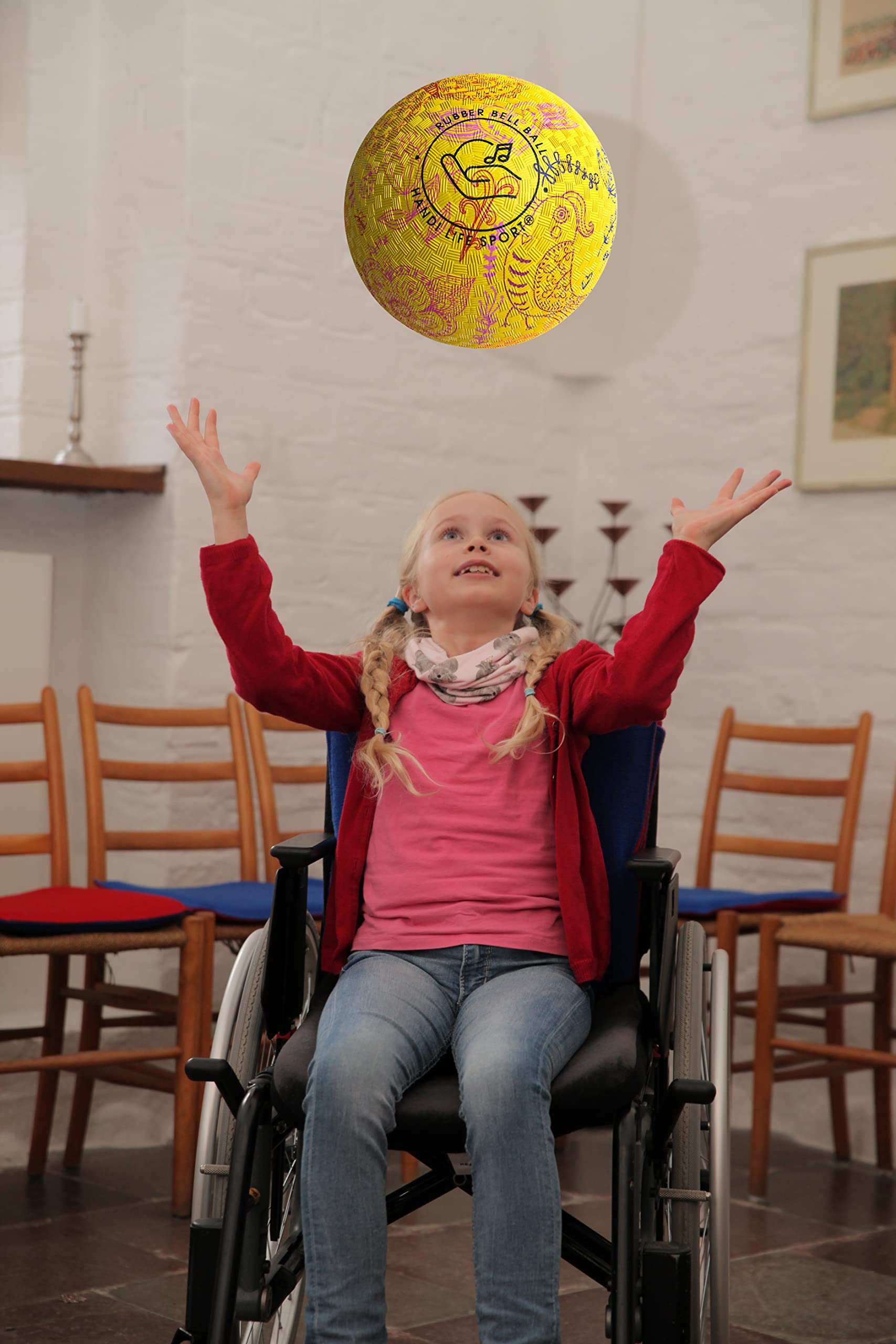 Handi Life Sport Butterfly Bell Ball - Lightweight Audible Soccer Ball with Inflatable Rubber & Tactile Grip - Size 5 for Therapy, Recreation & Adaptive Sports - Perfect for Visually Impaired Athletes, Sensory Play & Special Needs Activities