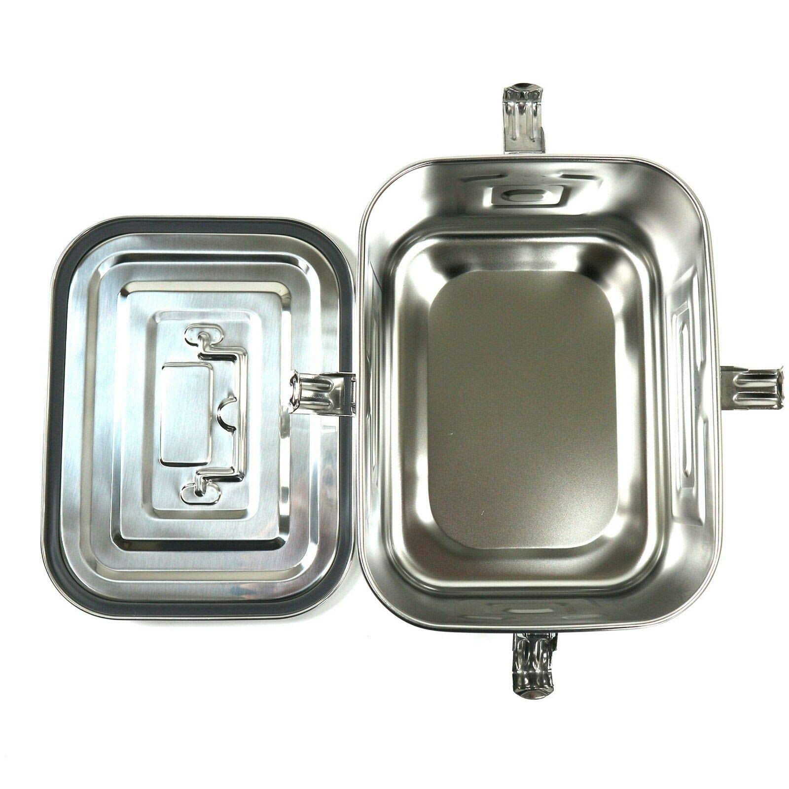 Premium Stainless Steel Kimchi Fermentation Container - 5L (168oz) Rectangular Food Storage Box with Airtight Lid - Ideal for Homemade Kimchi, Pickles, Sauerkraut & Fermented Foods